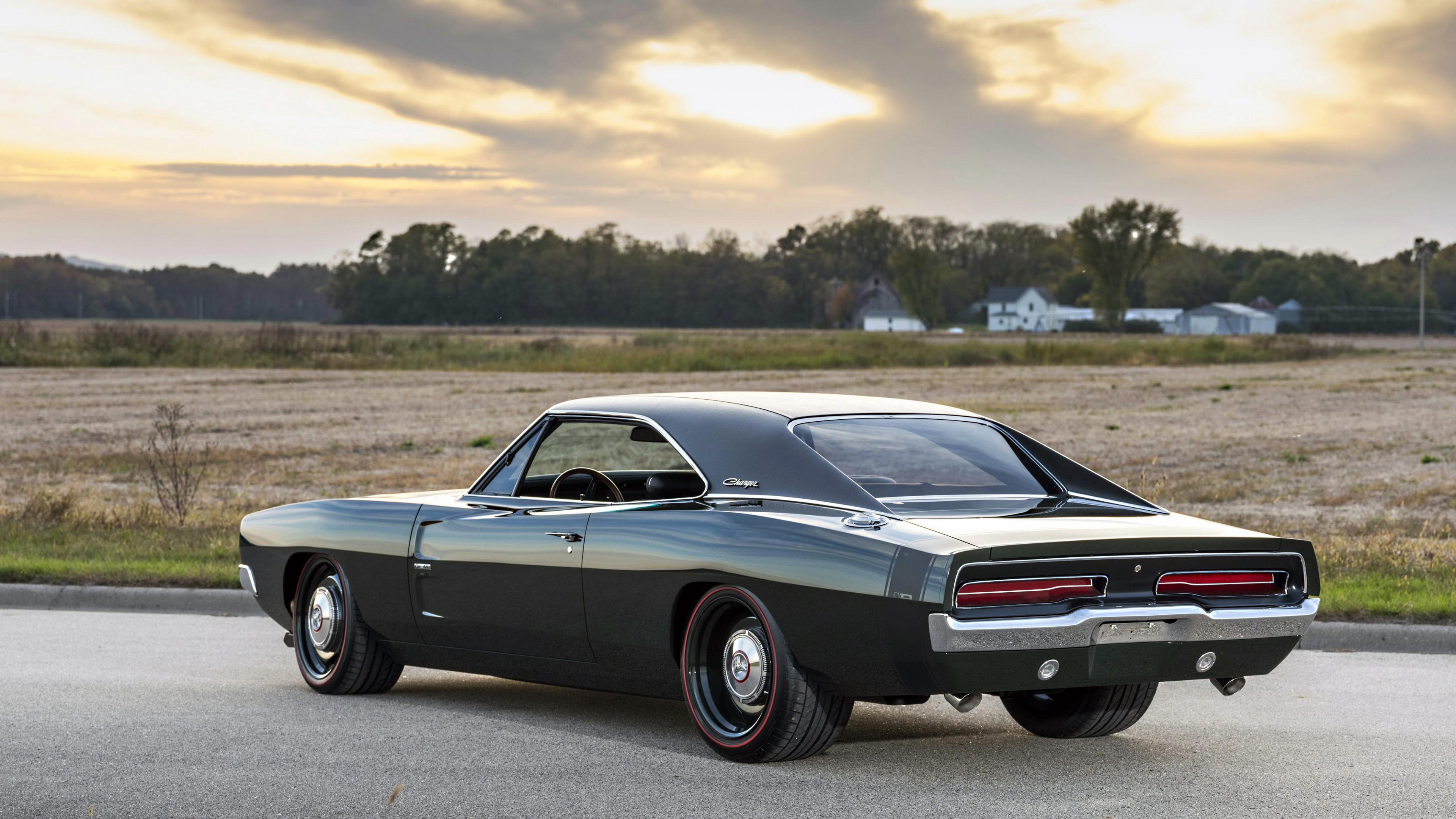 HD wallpaper, 1969 Ringbrothers Dodge Charger Defector Rear View 4K