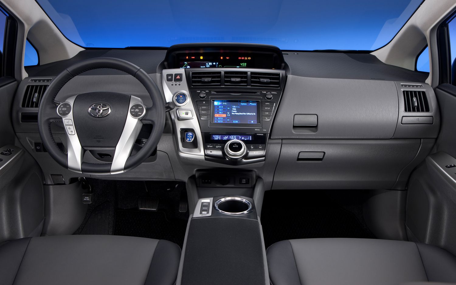 HD wallpaper, Cckpit, Prius, Toyota, 2012, V