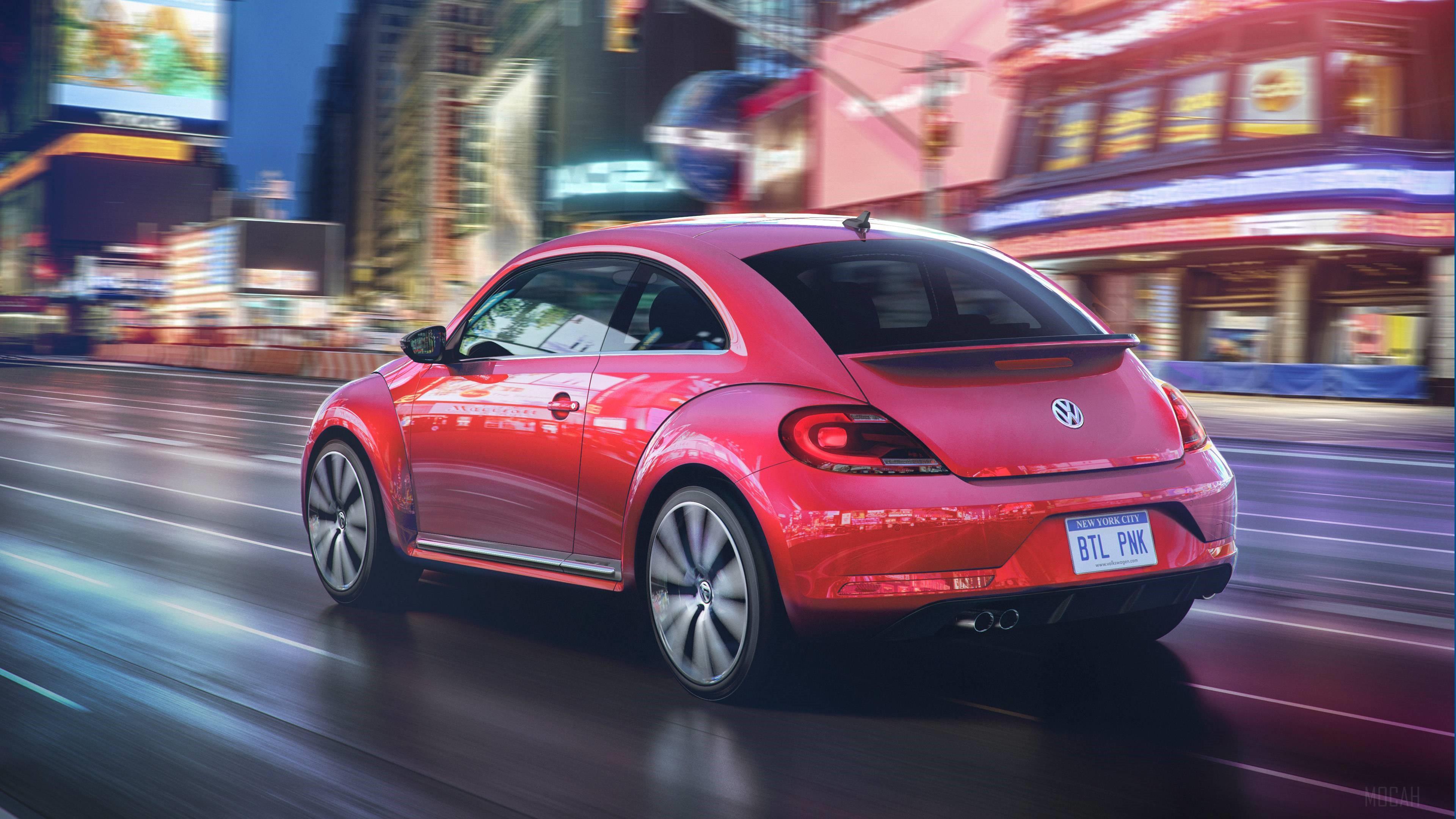HD wallpaper, 2017 Volkswagen Pink Beetle Model 4K