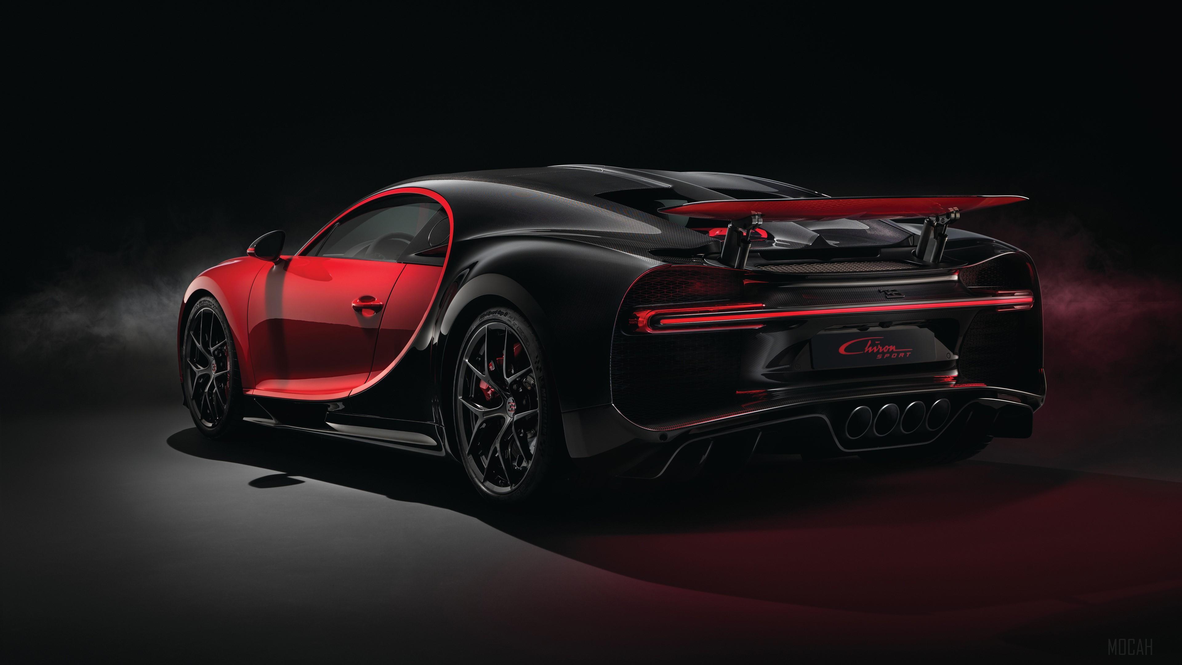 HD wallpaper, 2018 Red Bugatti Chiron Sport Rear View 4K