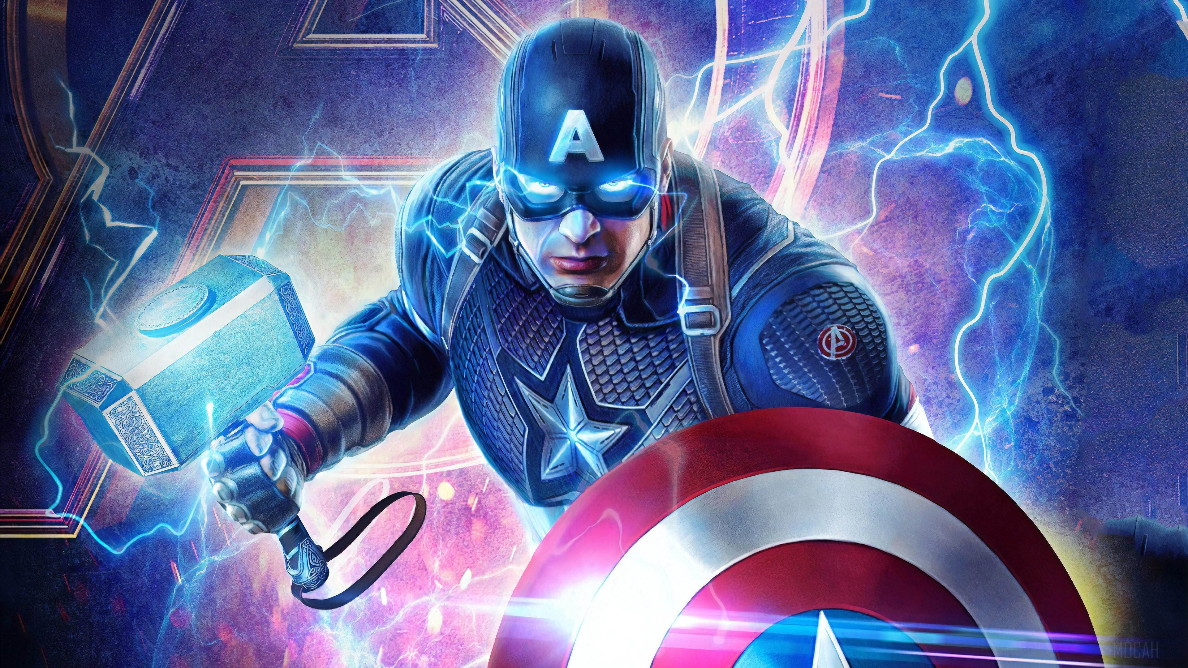 HD wallpaper, 2019 Captain America Mjolnir Avengers Endgame 4K
