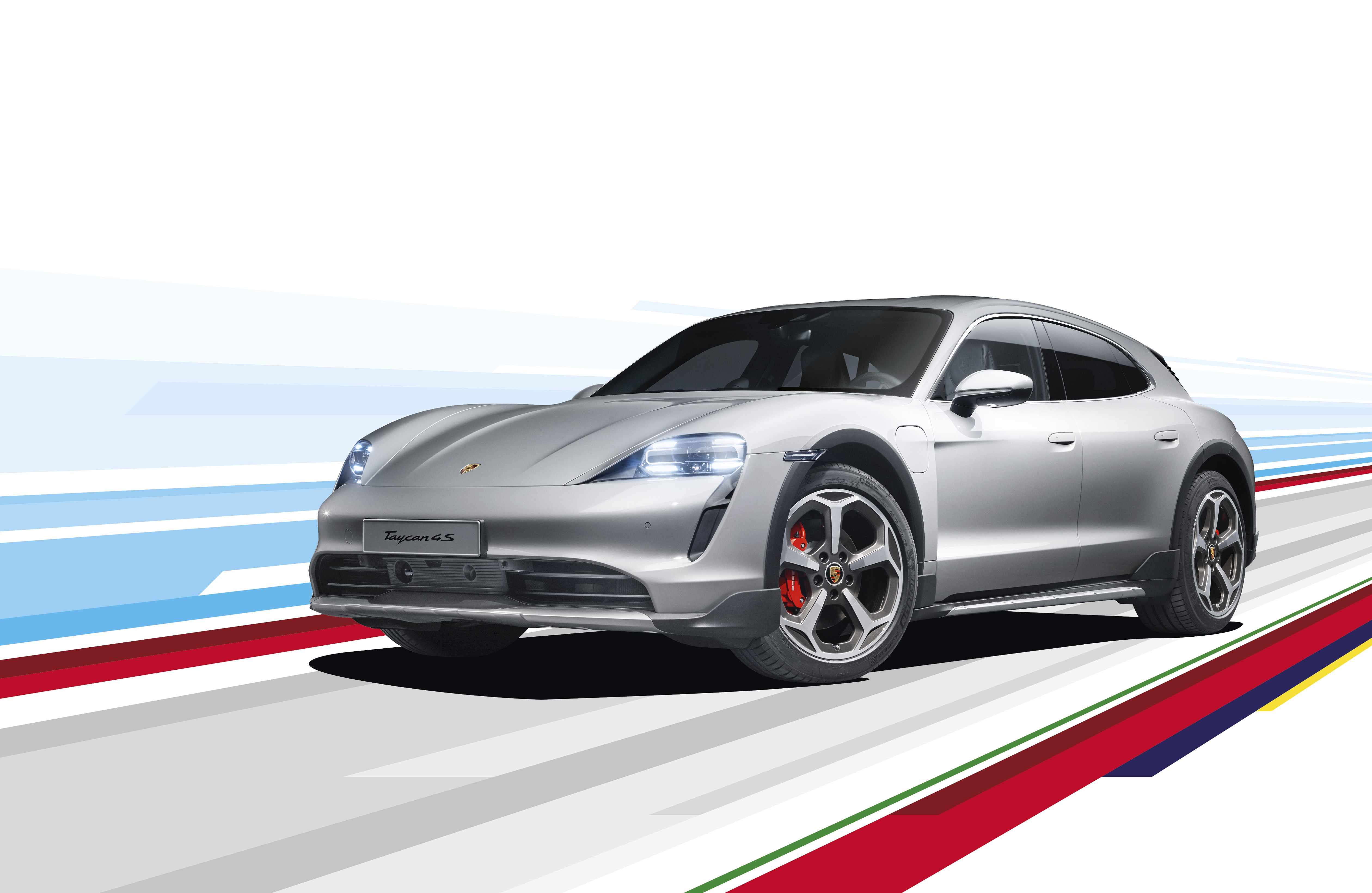 HD wallpaper, 2021, Porsche Taycan 4S Cross Turismo, 5K, White Background