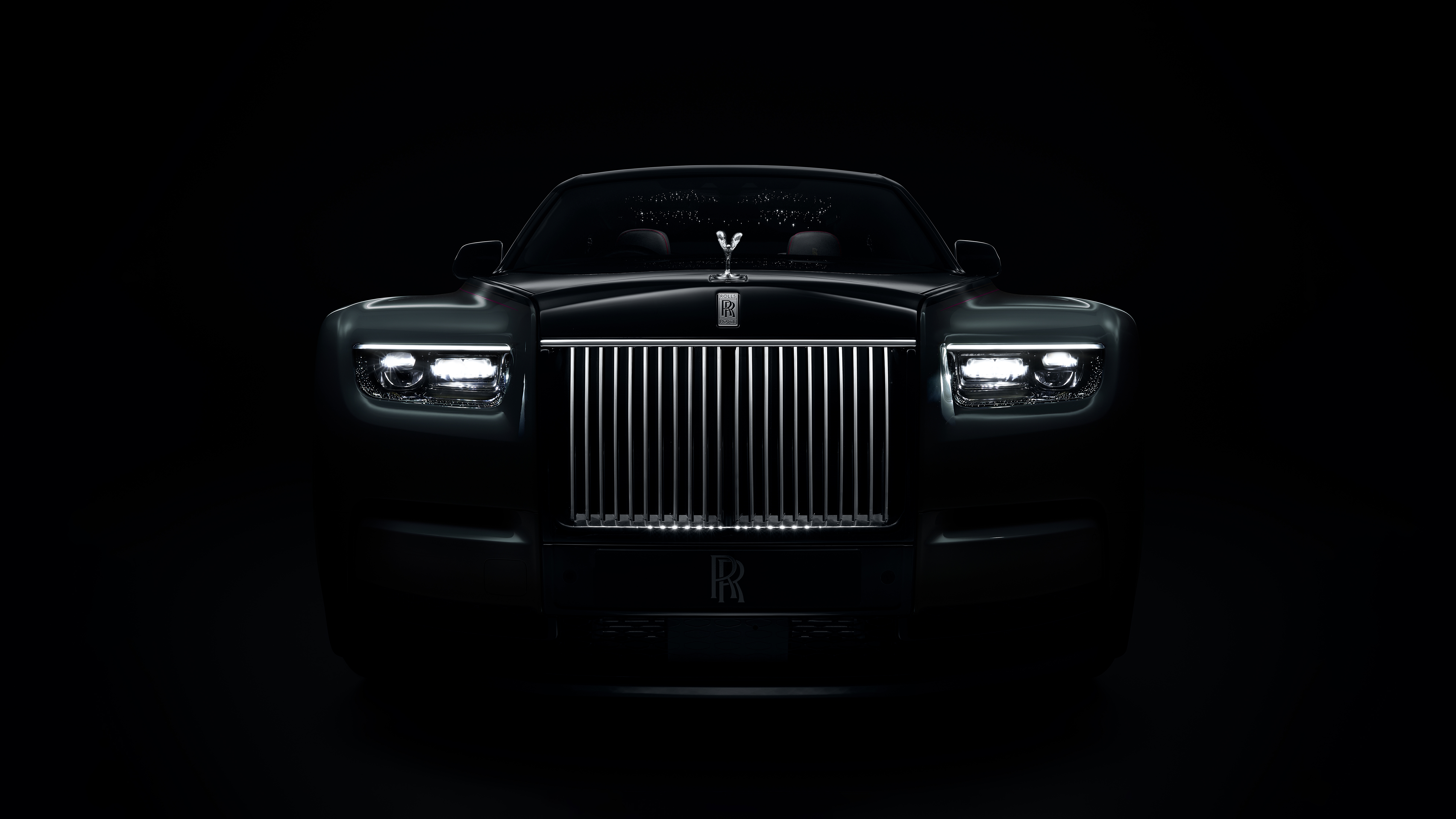 HD wallpaper, Black Cars, Rolls Royce Phantom Series Ii, 8K, Black Background, 5K, 2022