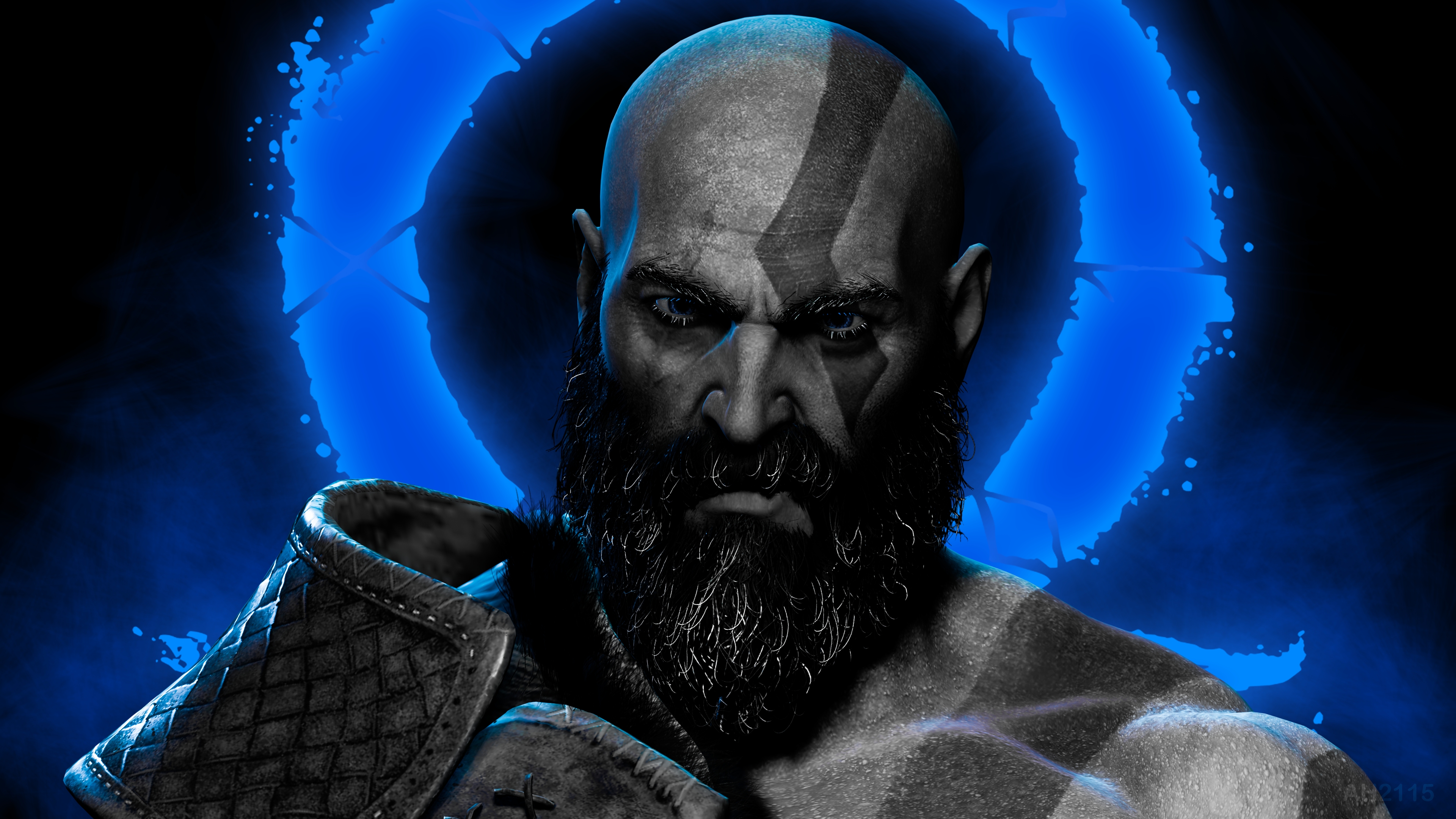 HD wallpaper, 2022 Games, Dark Background, Kratos