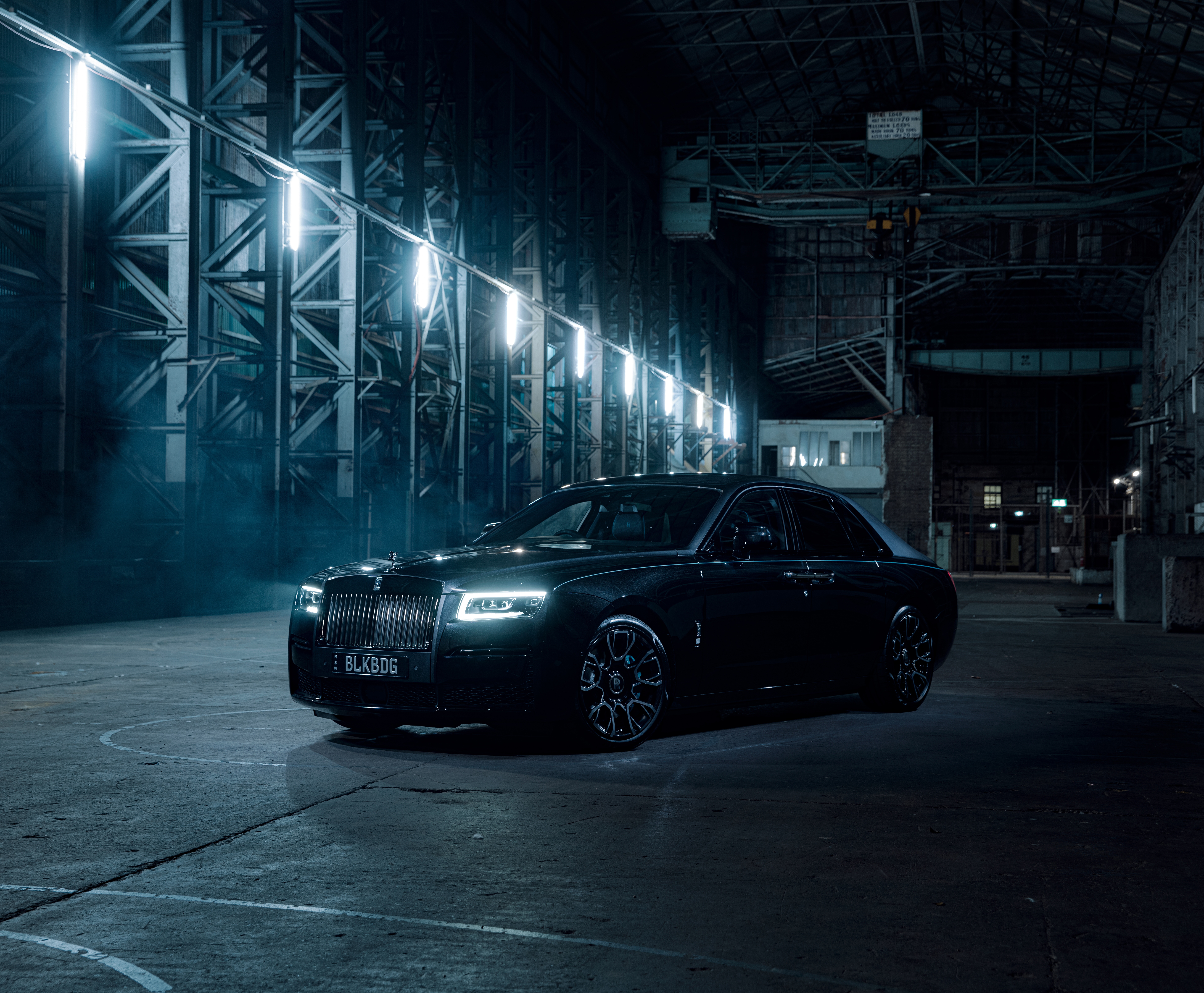HD wallpaper, 5K, Night, 2022, 8K, Rolls Royce Black Badge Ghost