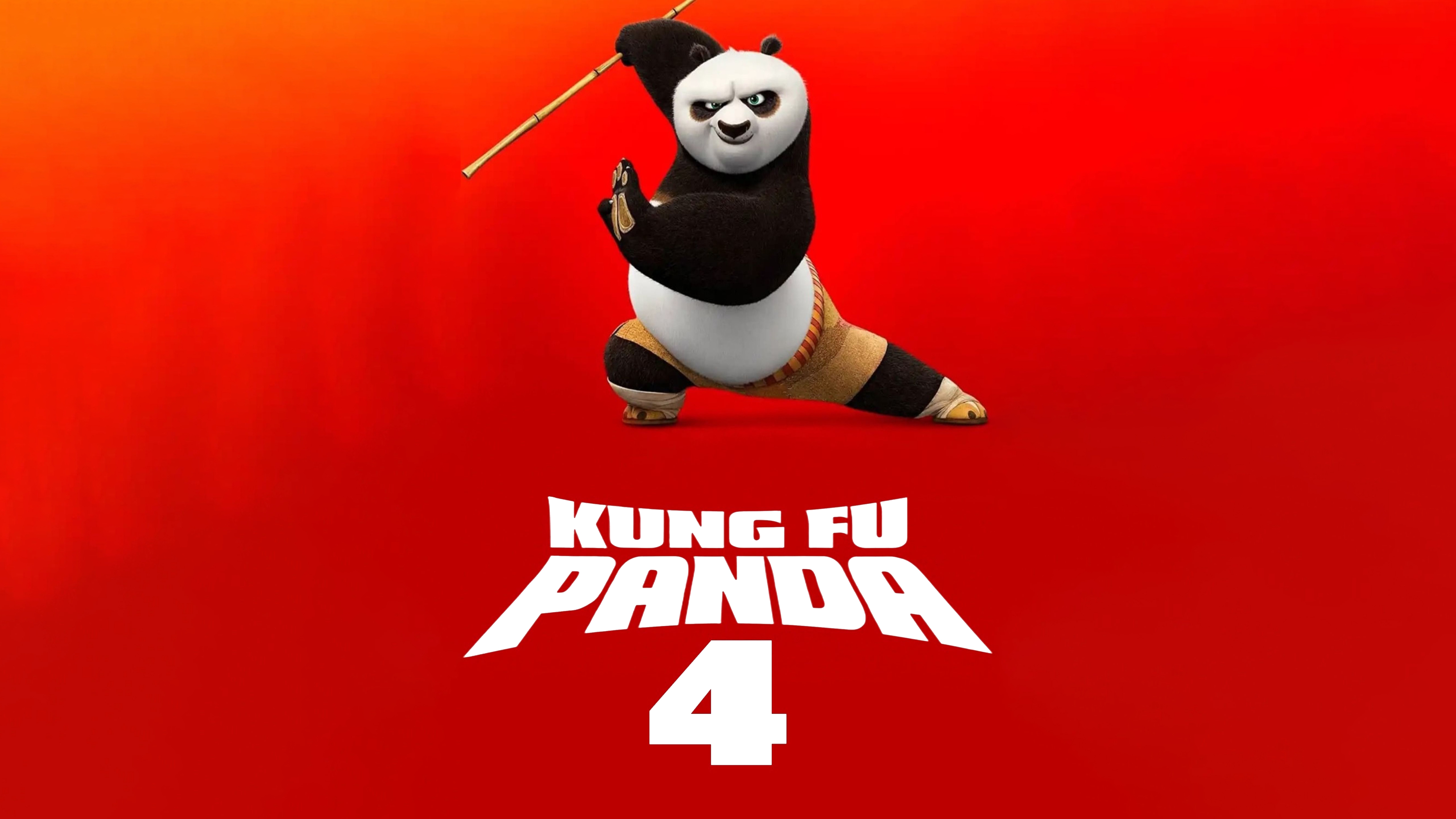 HD wallpaper, Animation Movies, 2024 Movies, 5K, Orange Background, Kung Fu Panda 4