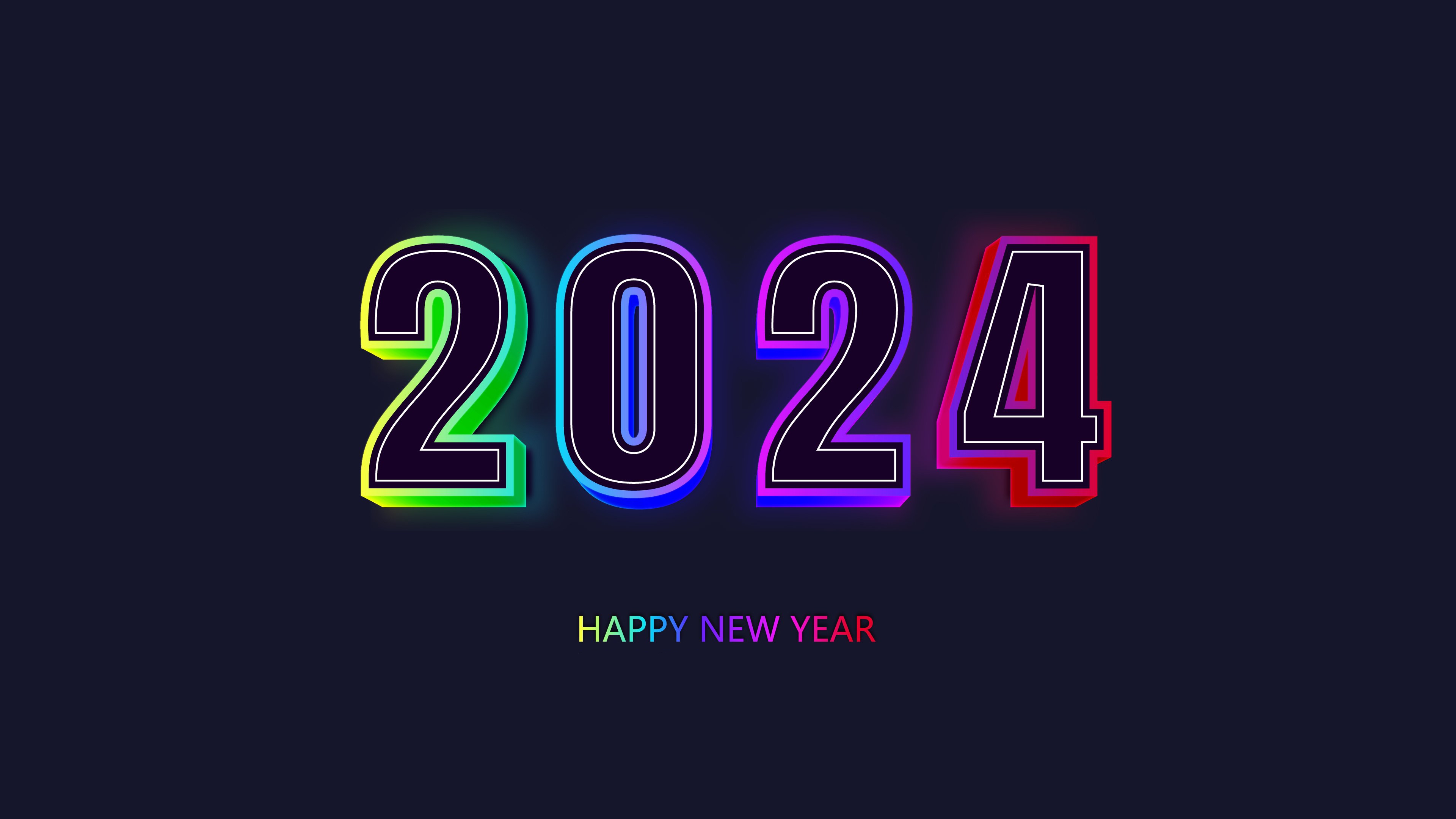 HD wallpaper, 2024, Happy New Year, Dark Aesthetic, 2024 New Year, Deep Blue