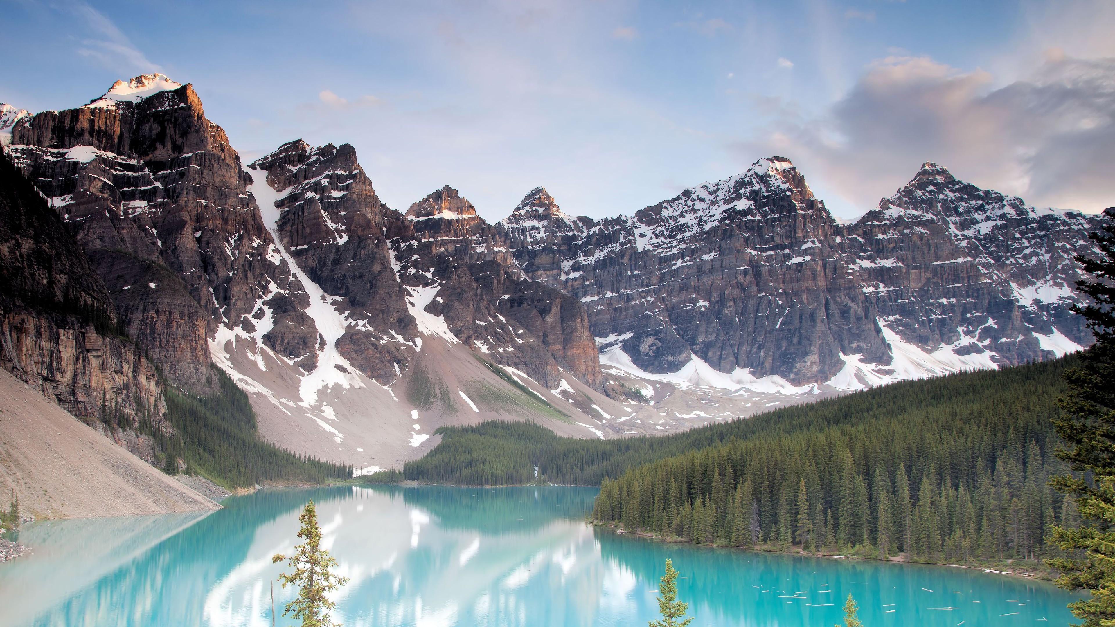 HD wallpaper, 3840X2160, Canada, National Park, Scenery, Nature, Moraine Lake, 4K, Mountain, Landscape