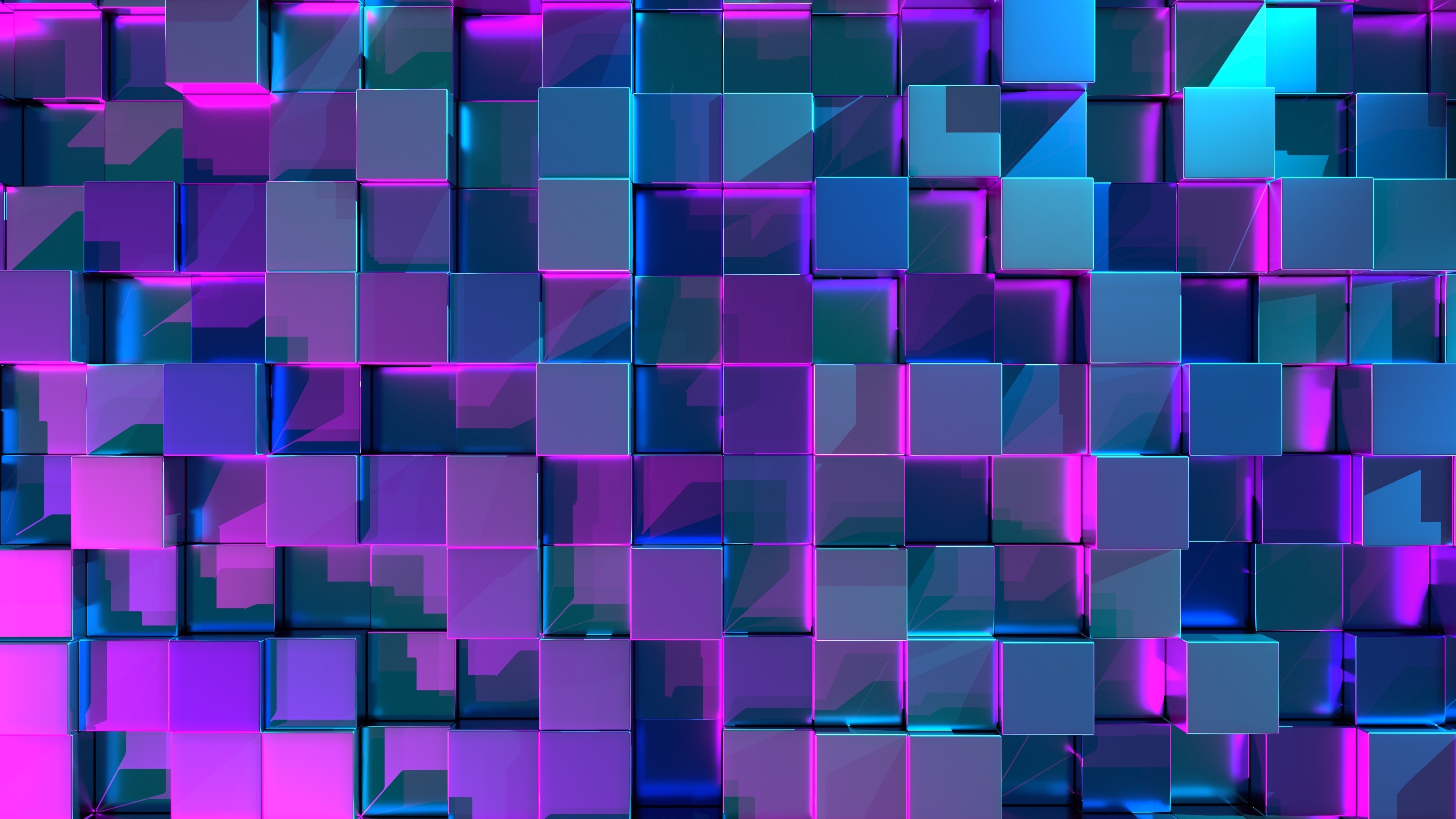 HD wallpaper, 3D Background, Geometric, Neon, 3D Cubes