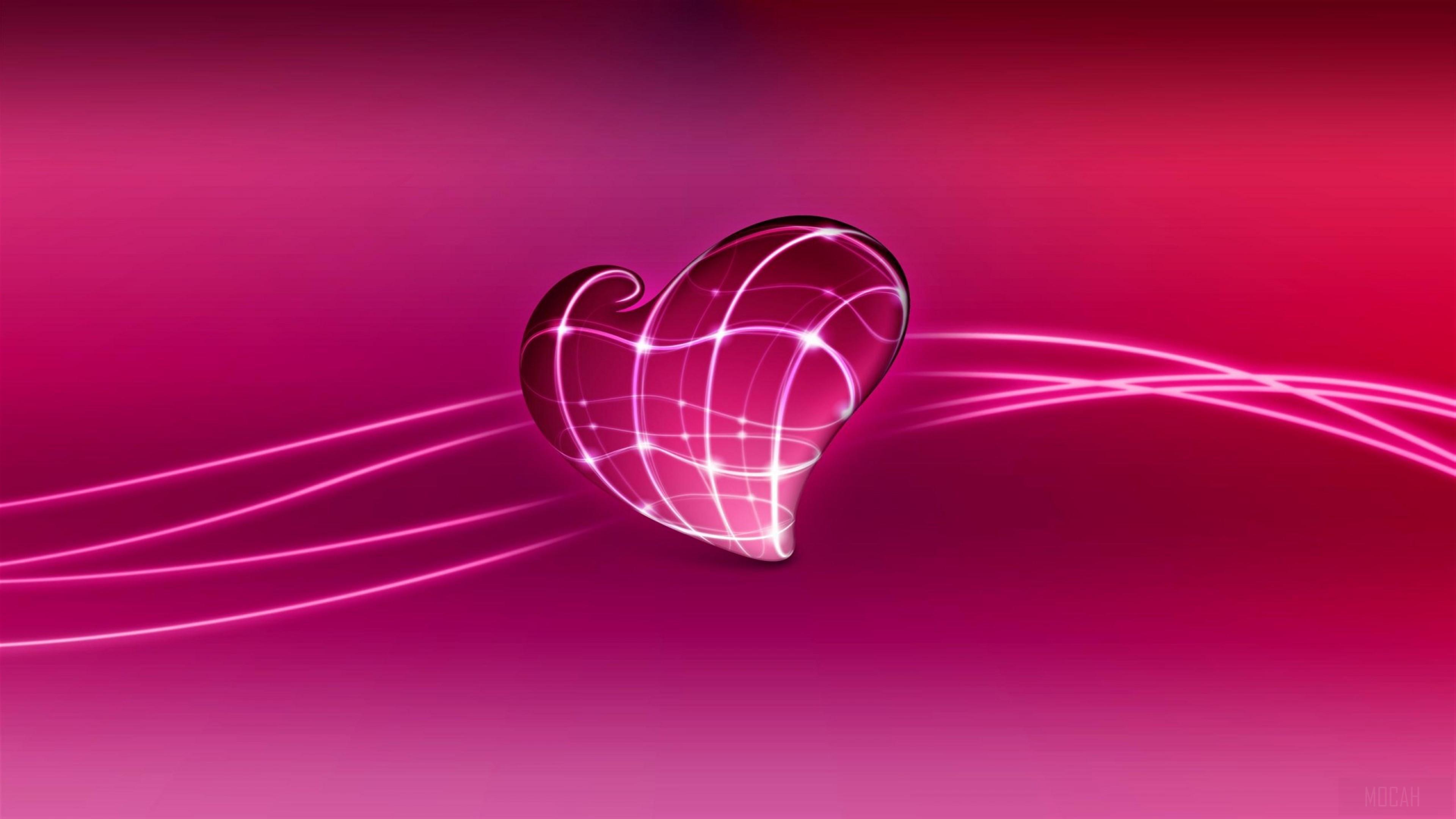HD wallpaper, 3D Love Heart 4K