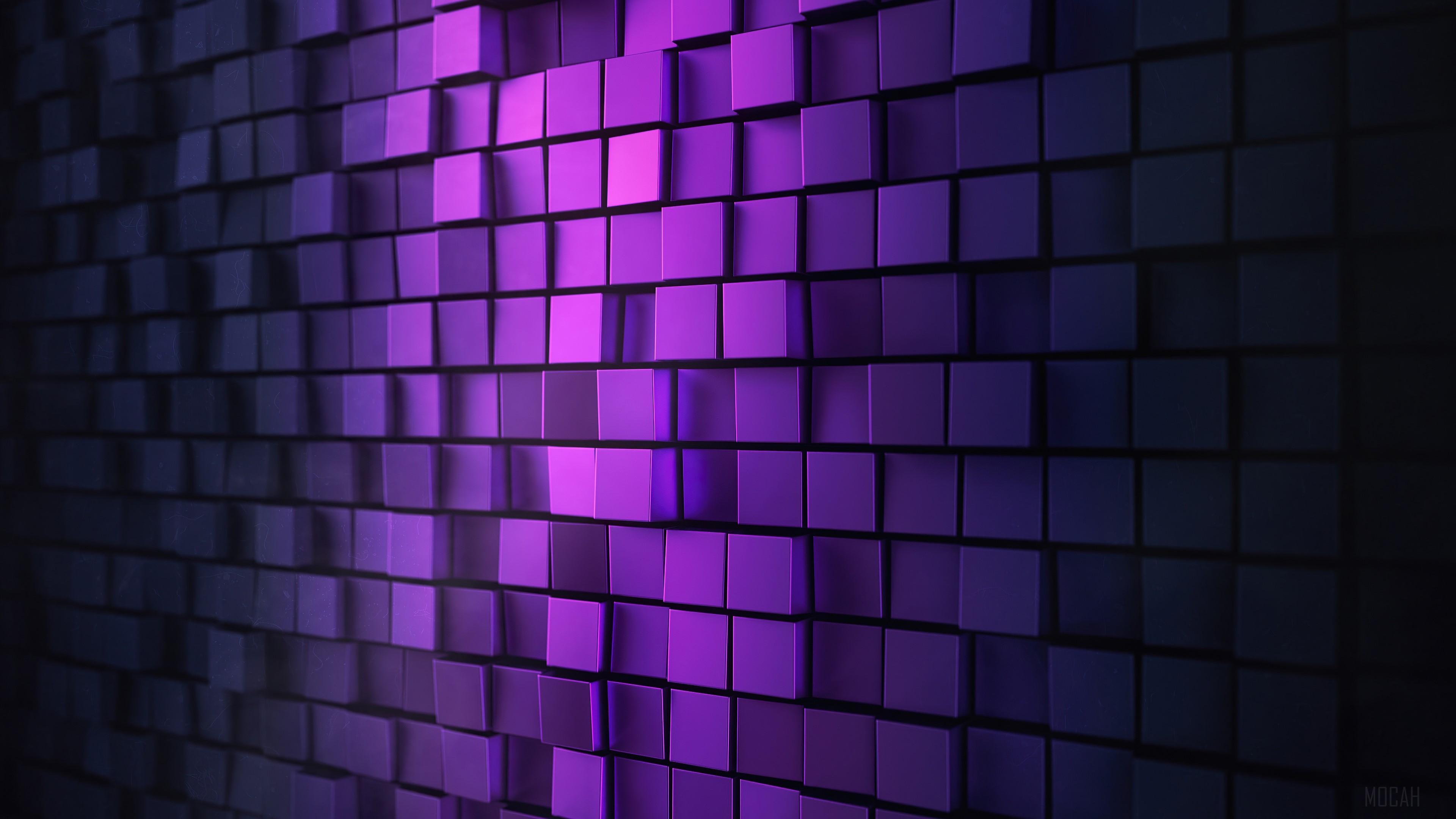 HD wallpaper, 3D Purple Wall Abstract 4K