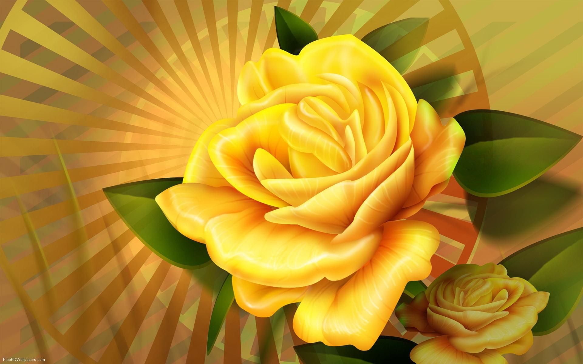 HD wallpaper, 3D, Flower, Rose