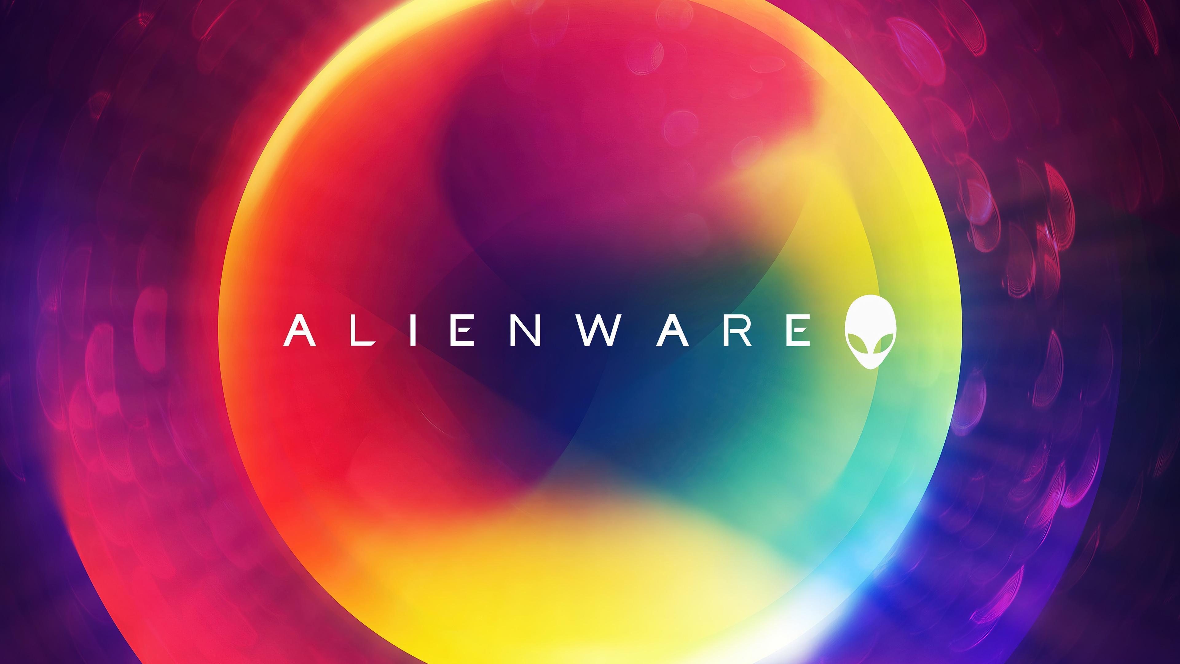 HD wallpaper, Logo, Alienware, 4K, Background, Colorful