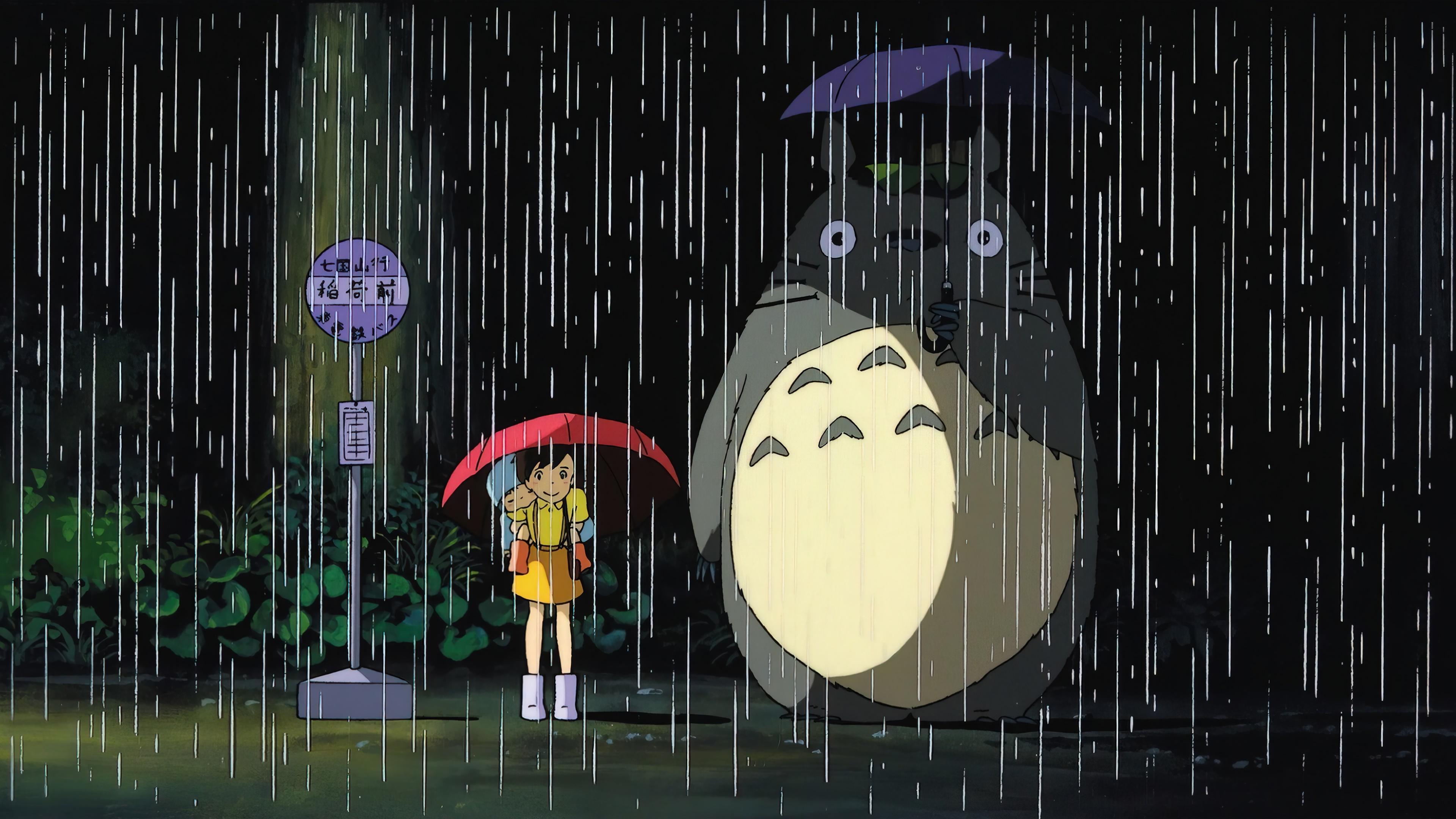 HD wallpaper, Bus, Anime, 4K, Stop, My Neighbor Totoro