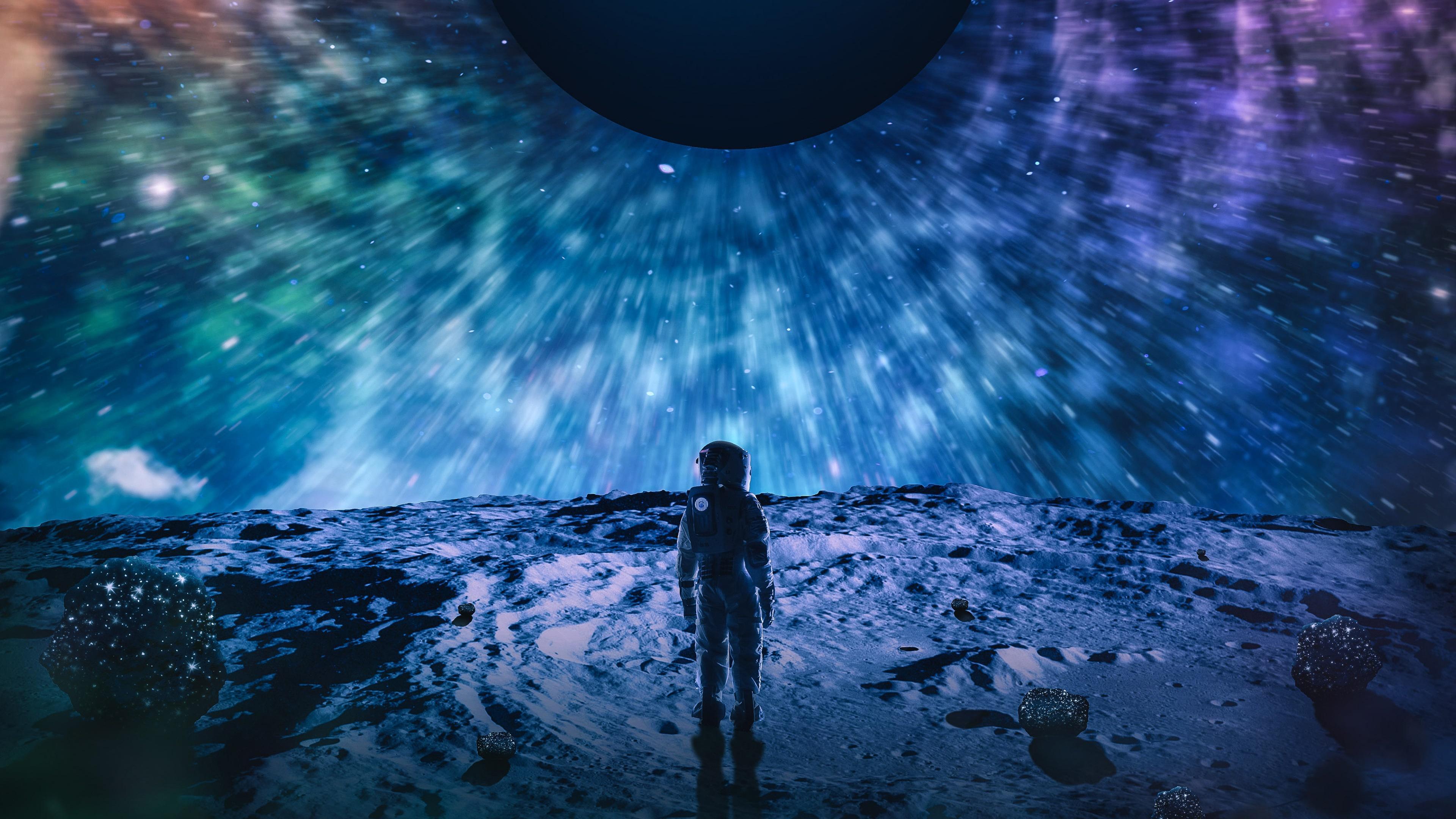 HD wallpaper, Astronaut, Space, 4K, Cosmos, Planet, Digital Art