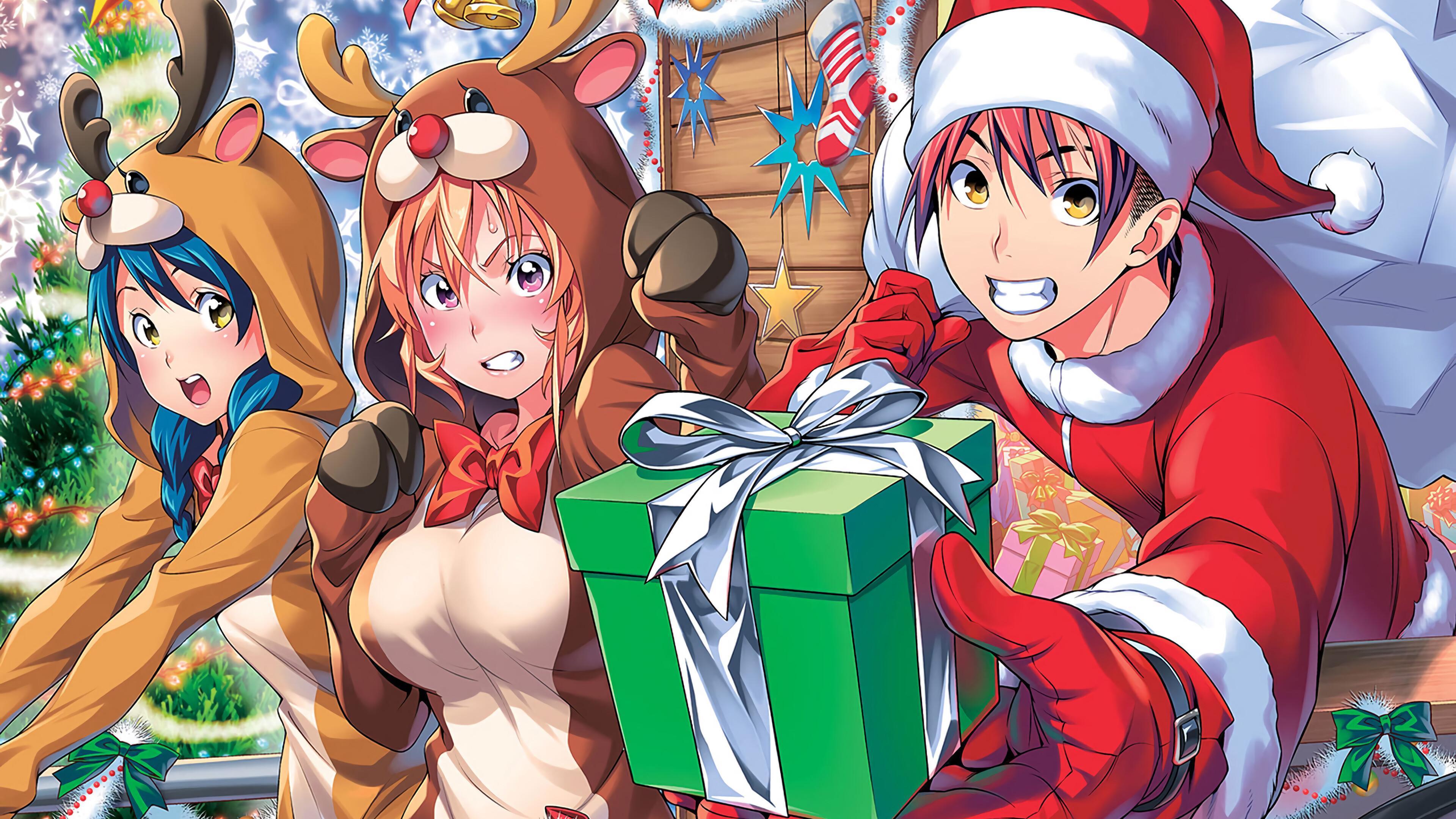 HD wallpaper, Food Wars, 4K, Anime, Christmas