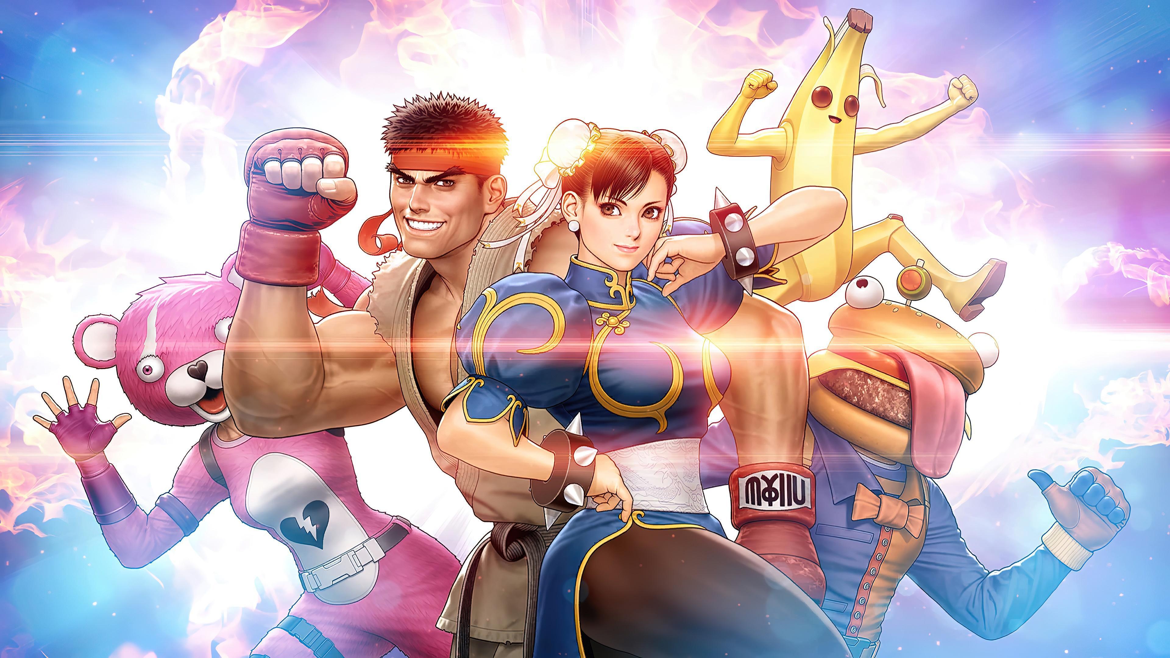 HD wallpaper, Fortnite, Ryu, Street Fighter, Hd, 4K, Chun Li, Wallpaper