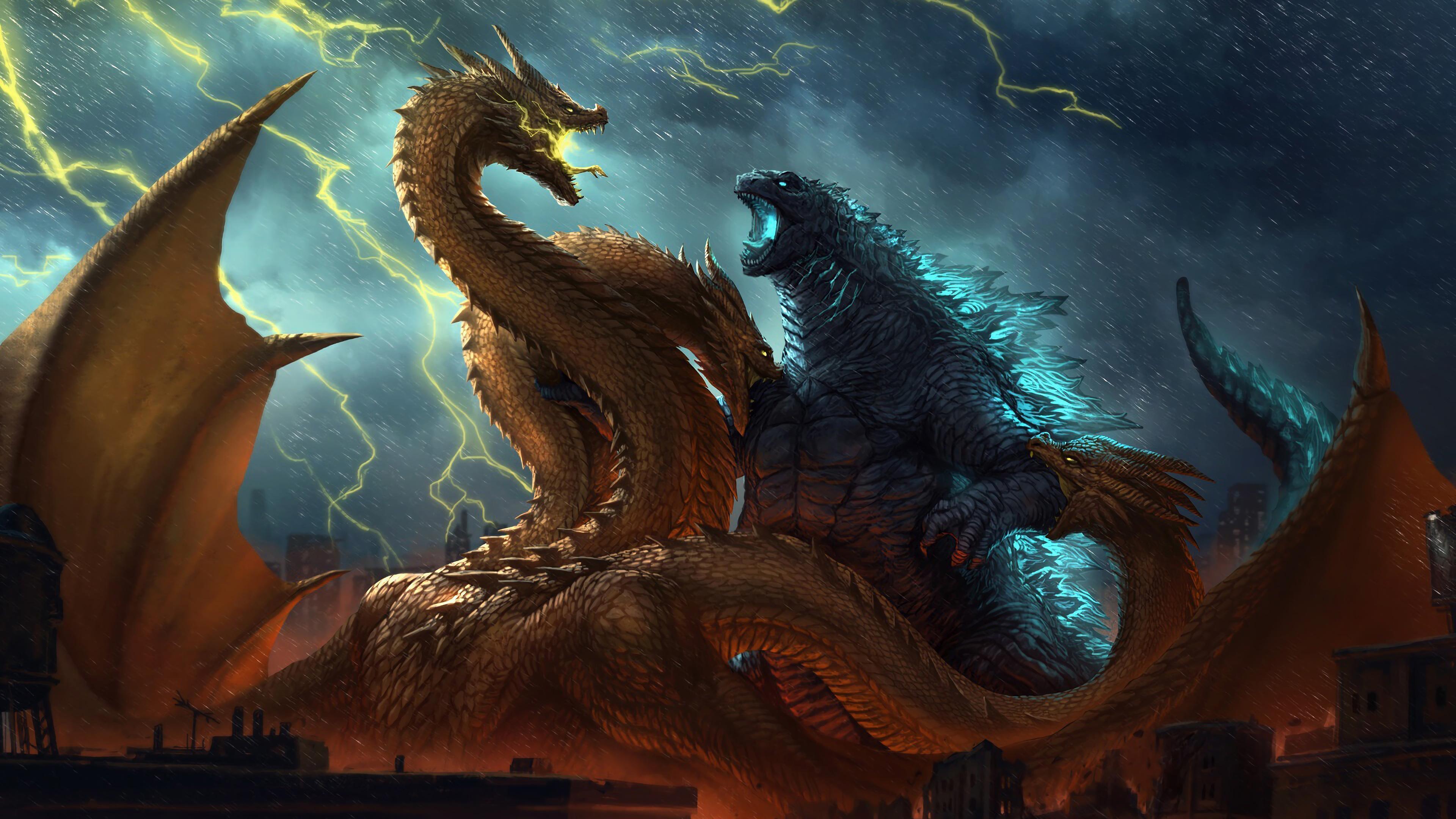HD wallpaper, Godzilla Vs King Ghidorah, 4K, Godzilla King Of The Monsters