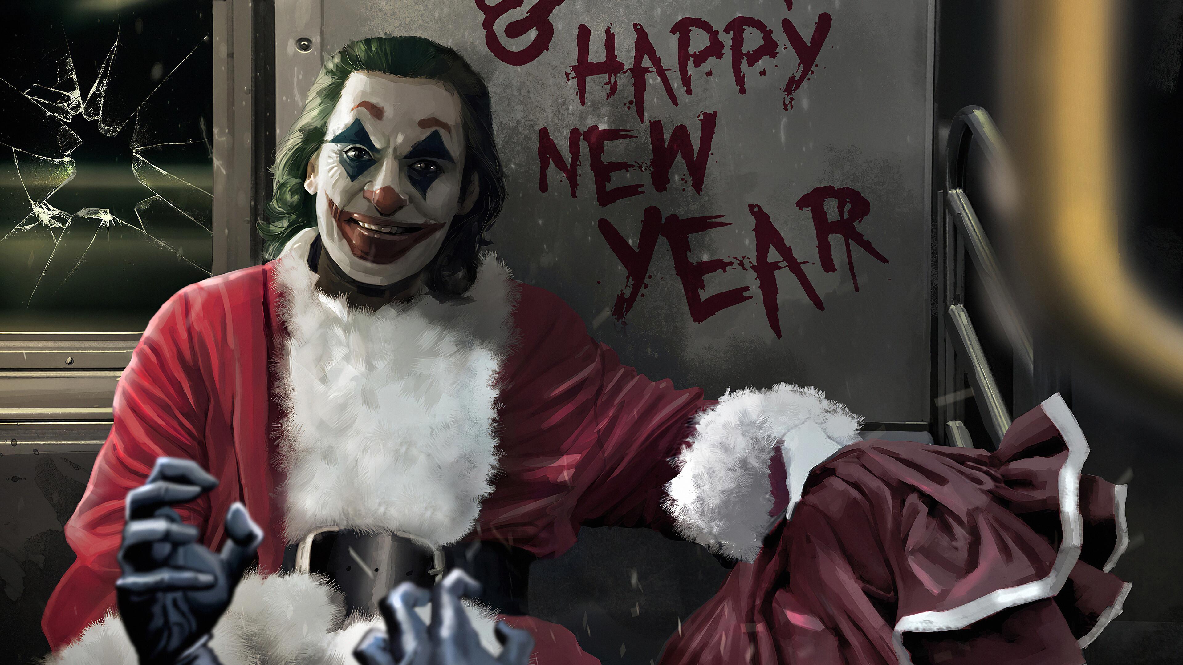 HD wallpaper, Joaquin Phoenix, 4K, Joker, Happy New Year