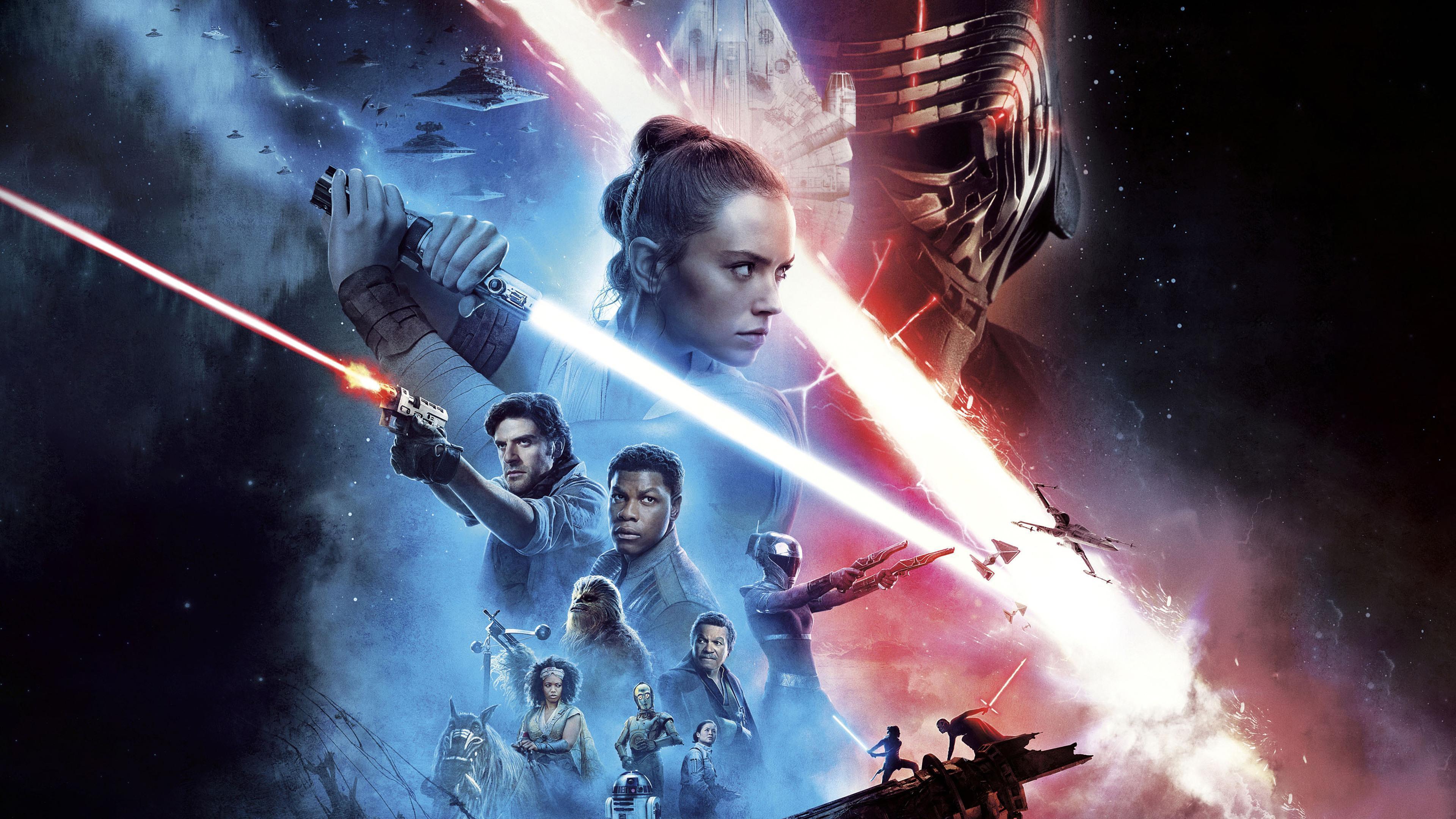 HD wallpaper, Poster, Star Wars The Rise Of Skywalker, Kylo Ren, Rey, 4K