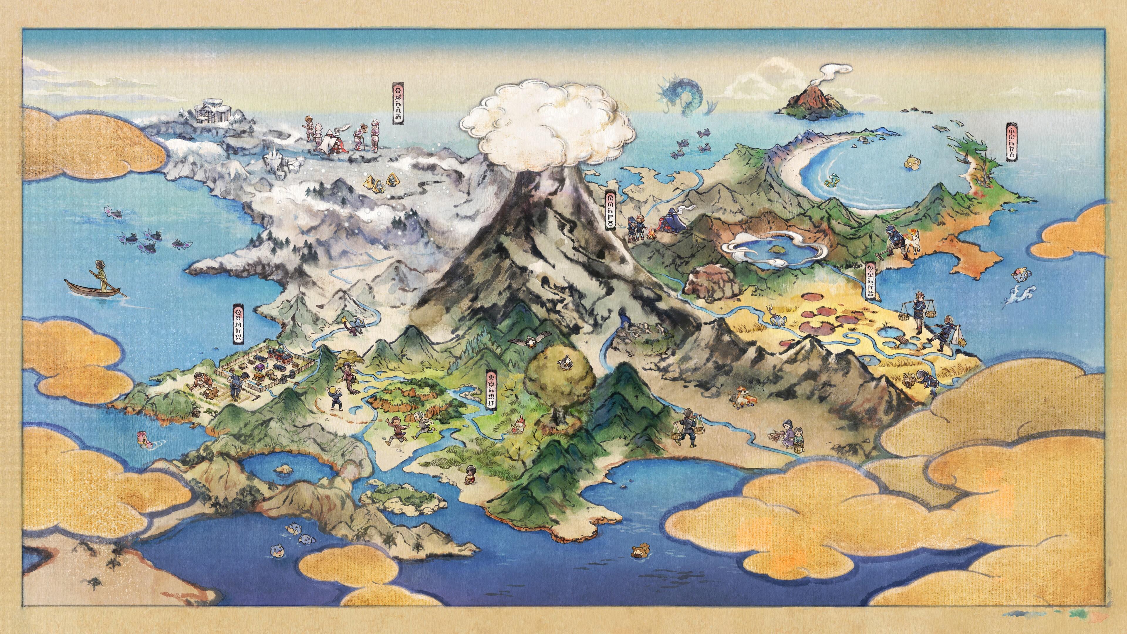 HD wallpaper, 4K, Pokemon Legends Arceus, Map, Nintendo, Game