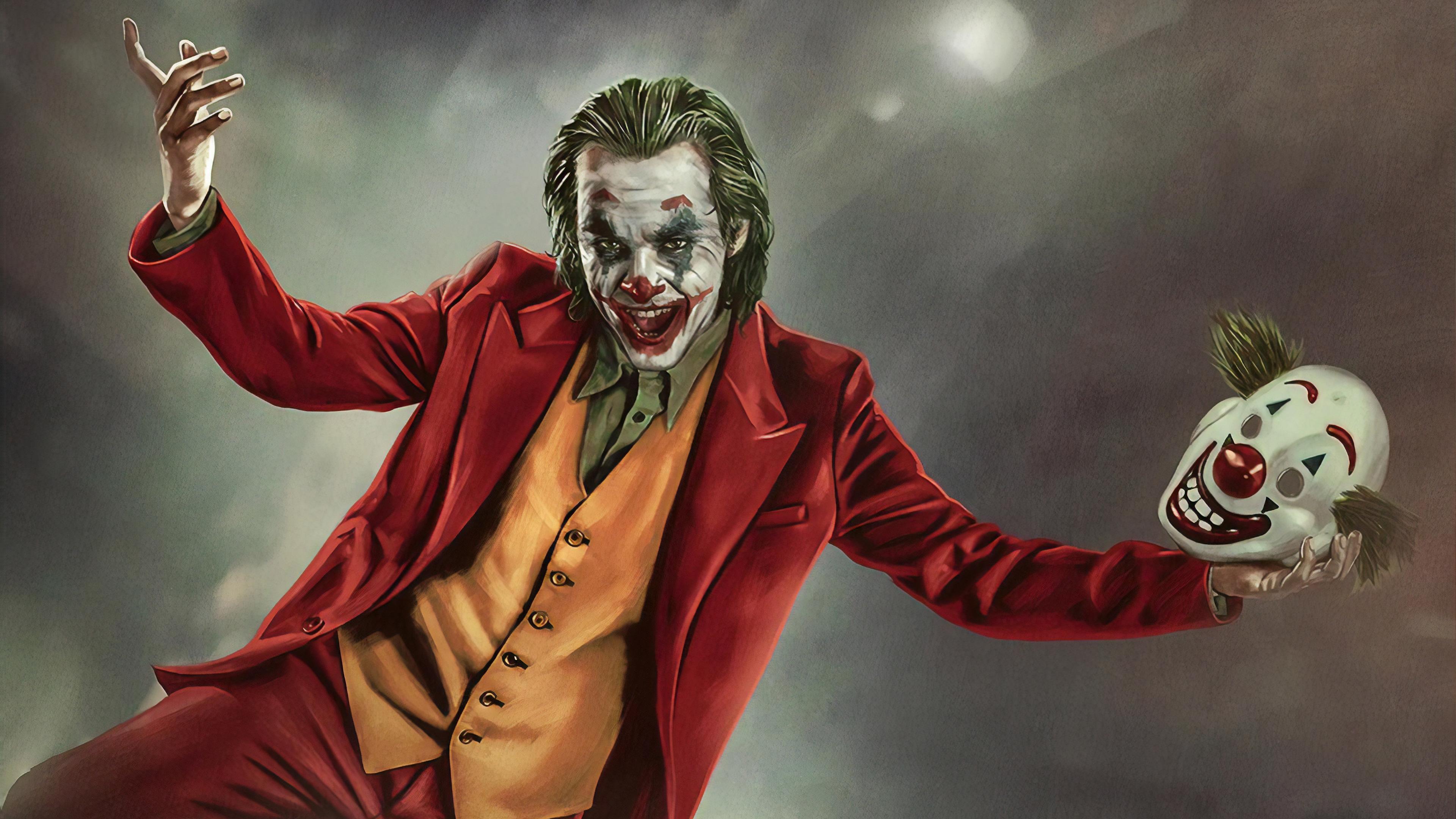 HD wallpaper, Mask, Joaquin Phoenix, Smile, Movie, 4K, 2019, Joker