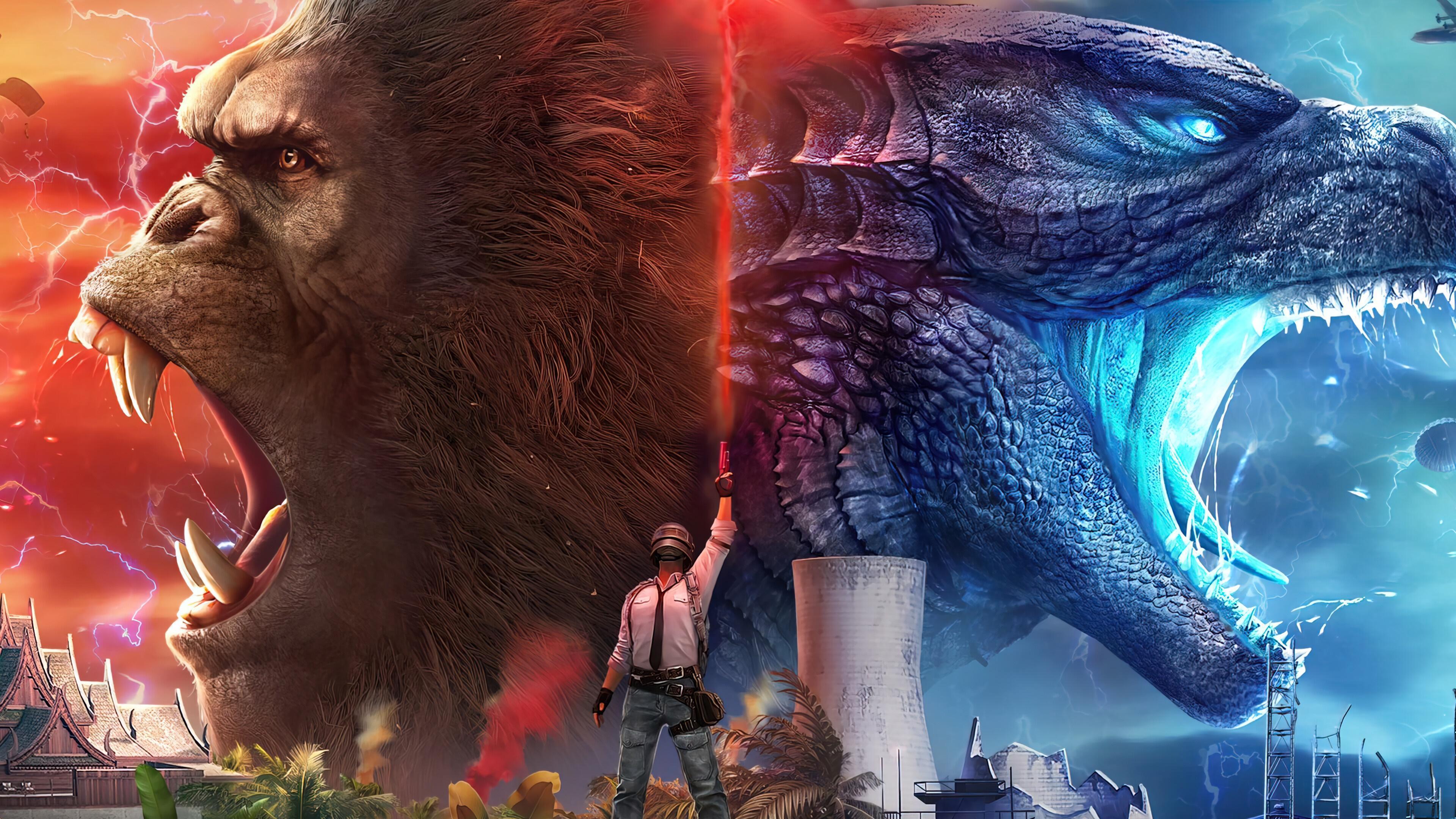 HD wallpaper, Pc, 4K, King Kong Vs Godzilla, Mobile, Pubg