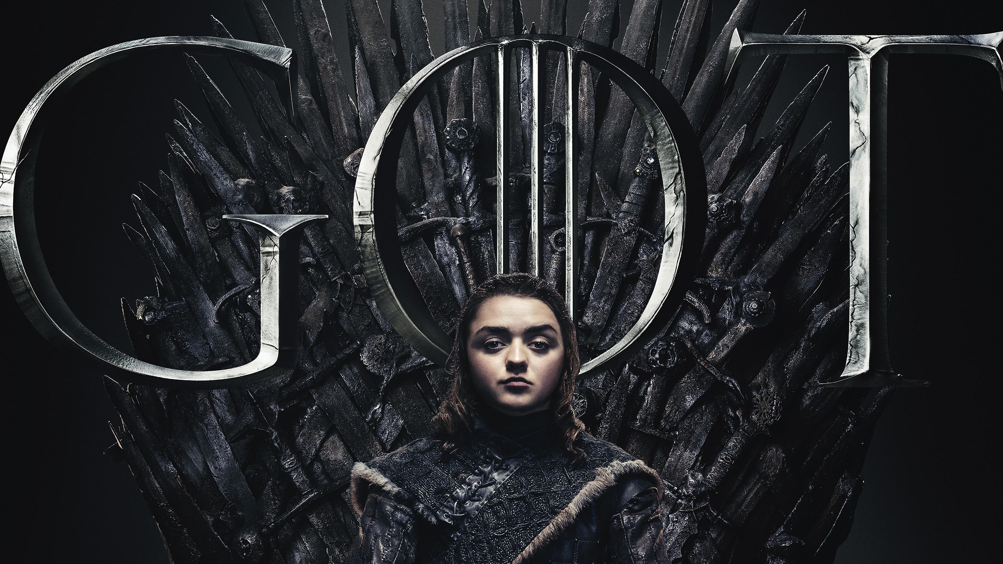 HD wallpaper, Arya Stark, Game Of Thrones, 4K, Season 8
