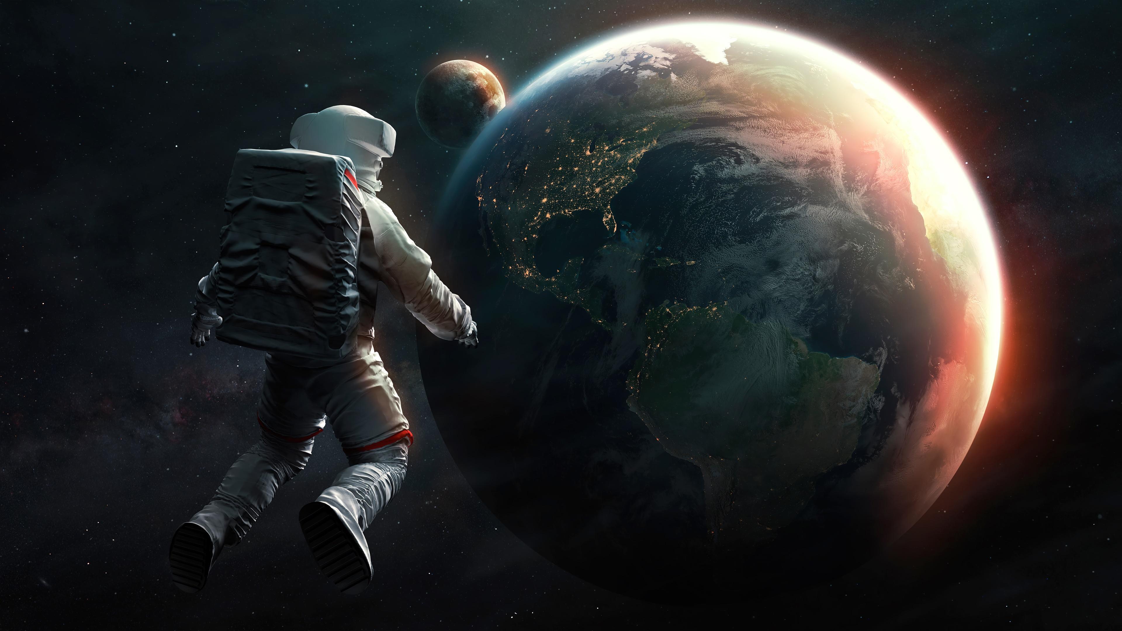 HD wallpaper, Astronaut, Planet, 4K, Space