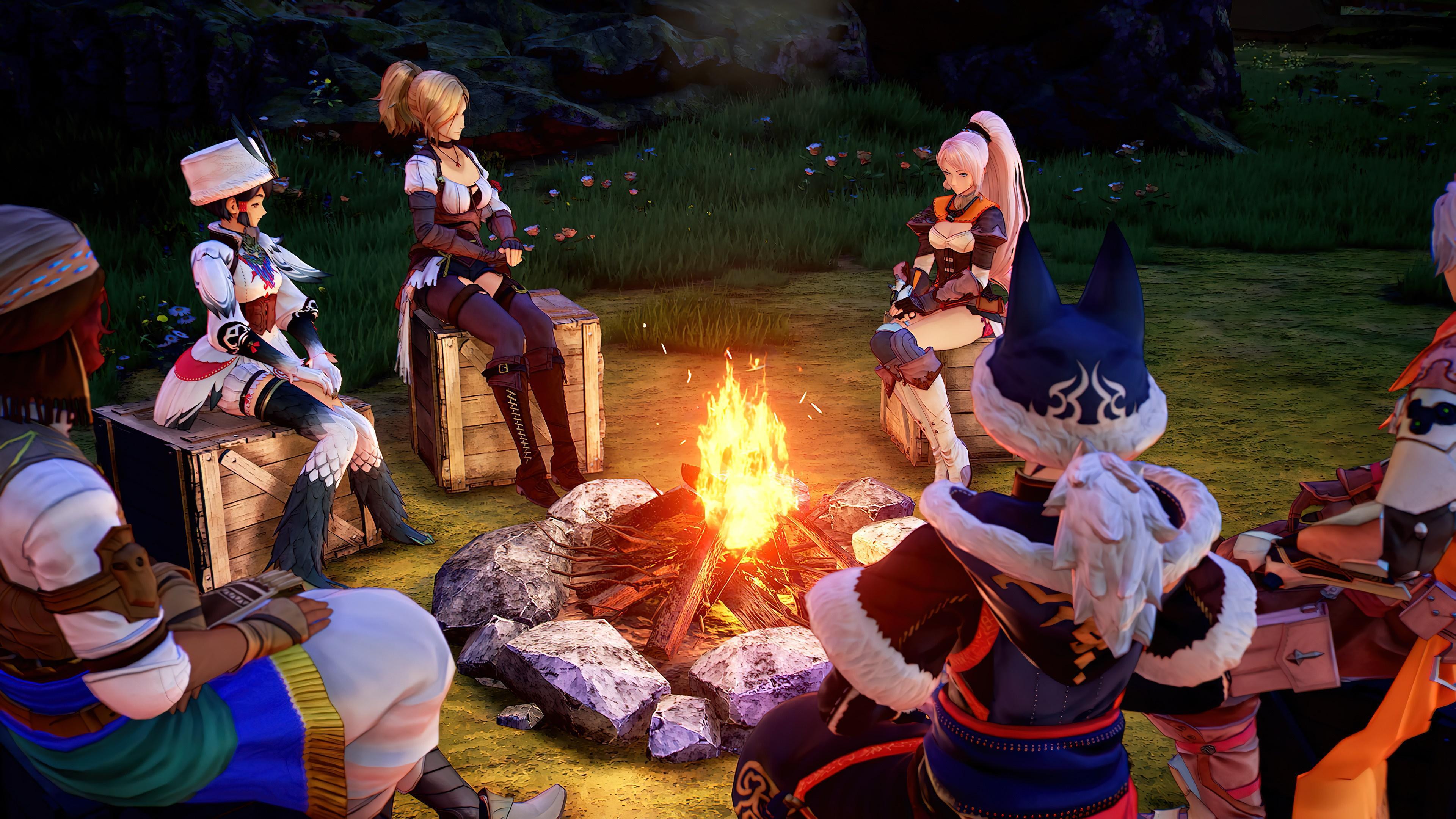HD wallpaper, Characters, Bonfire, Game, Tales Of Arise, Pc, Campfire, 4K