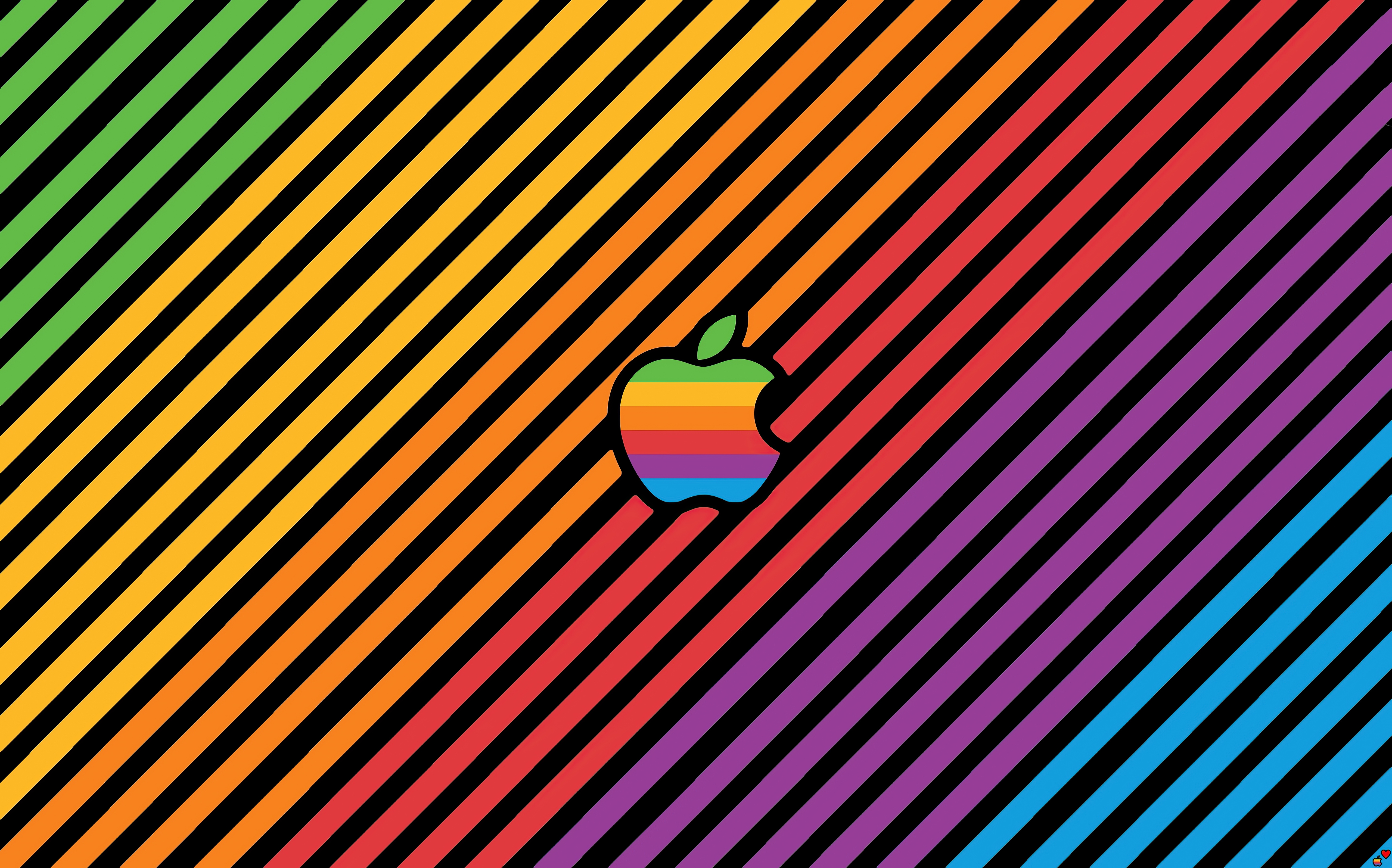 HD wallpaper, Stripes, Rainbow Colors, Colorful Background, 5K, 2022, Apple Logo, Imac