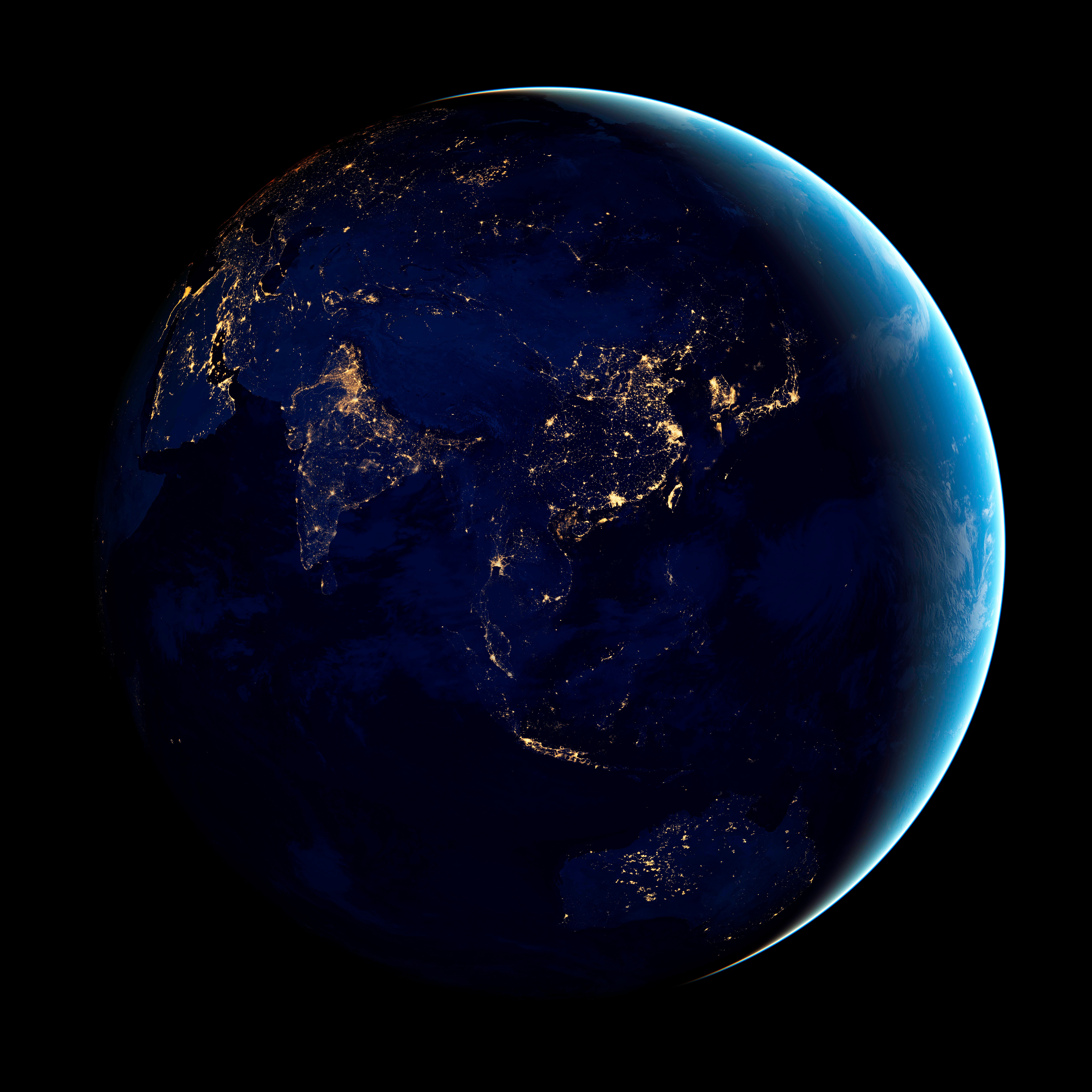 HD wallpaper, Earth At Night, Asia, Planet Earth, 5K, 8K, Black Background, India