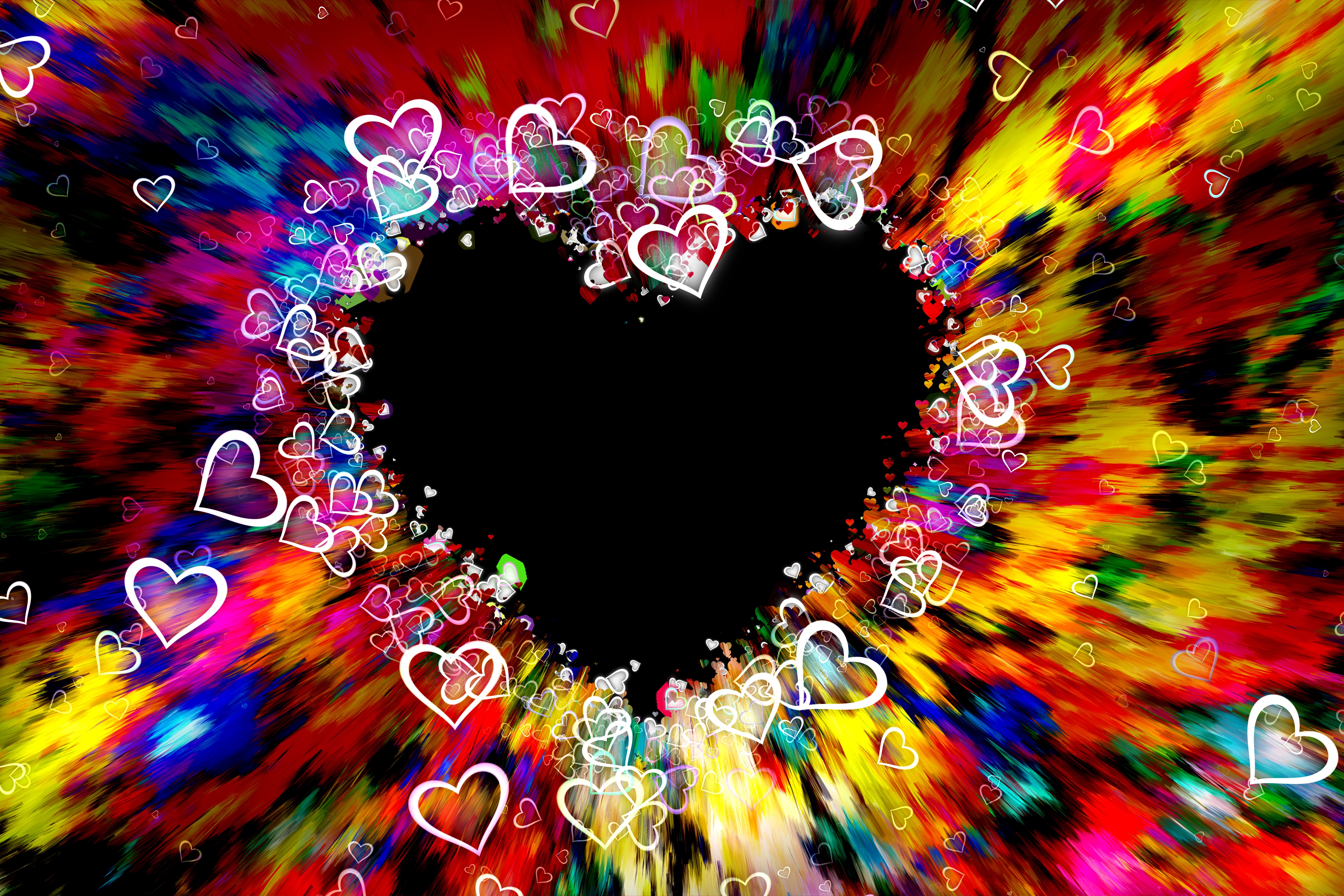 HD wallpaper, Aesthetic, 5K, Love Hearts, Colorful Abstract