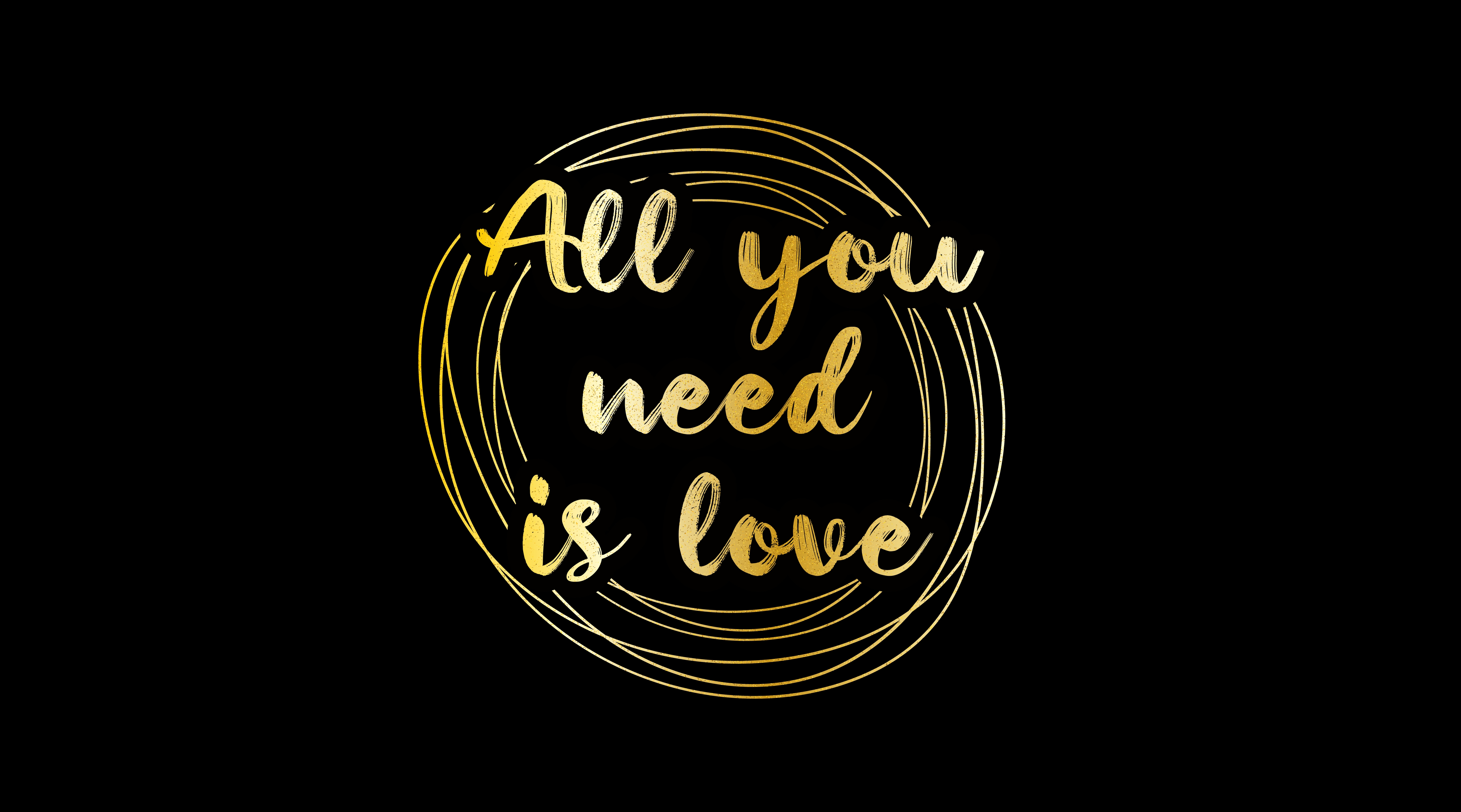 HD wallpaper, Black Background, The Beatles, Amoled, 5K, All You Need Is Love