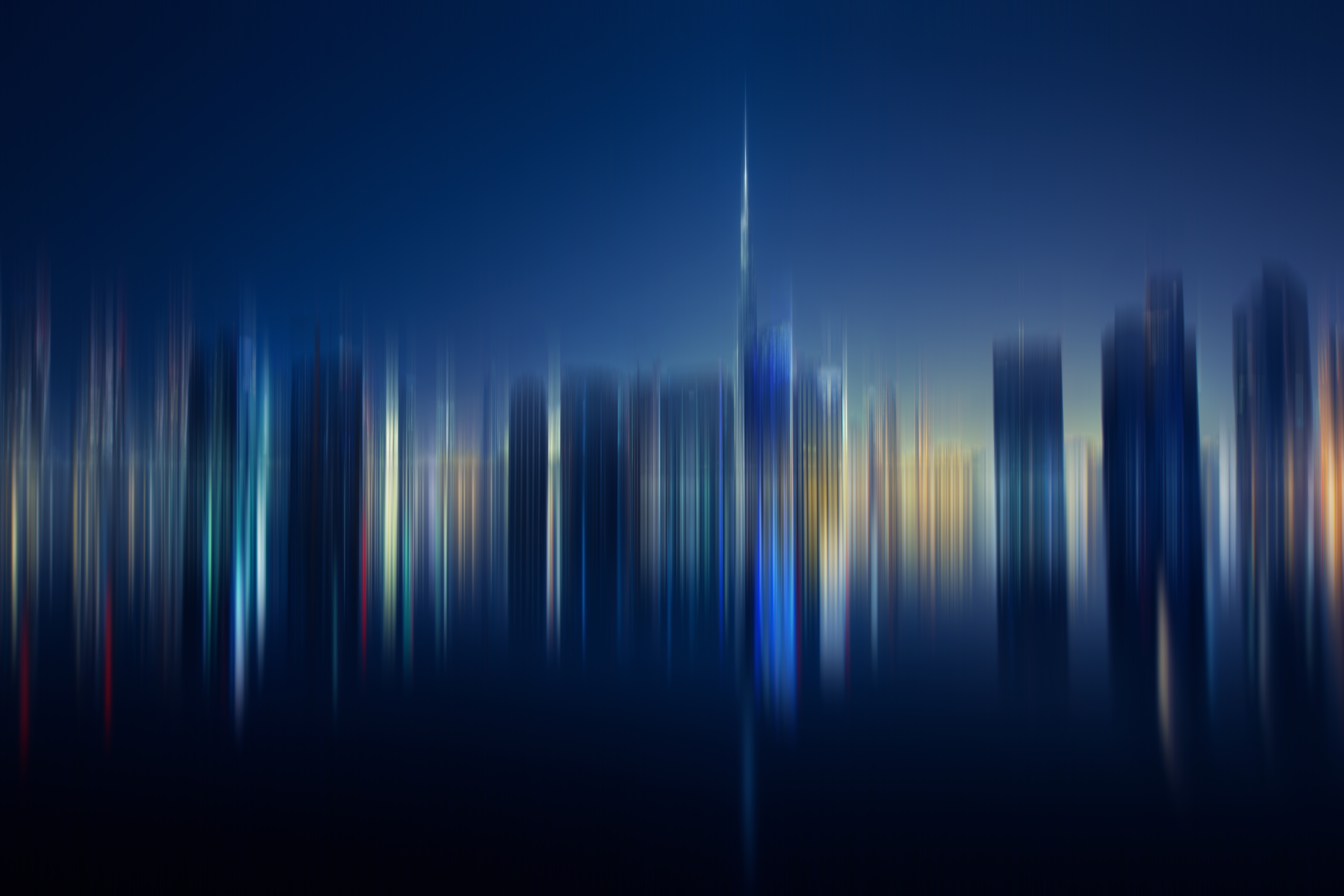 HD wallpaper, Panorama, Cityscape, Skyline, City Lights, Blurred Lights, 5K