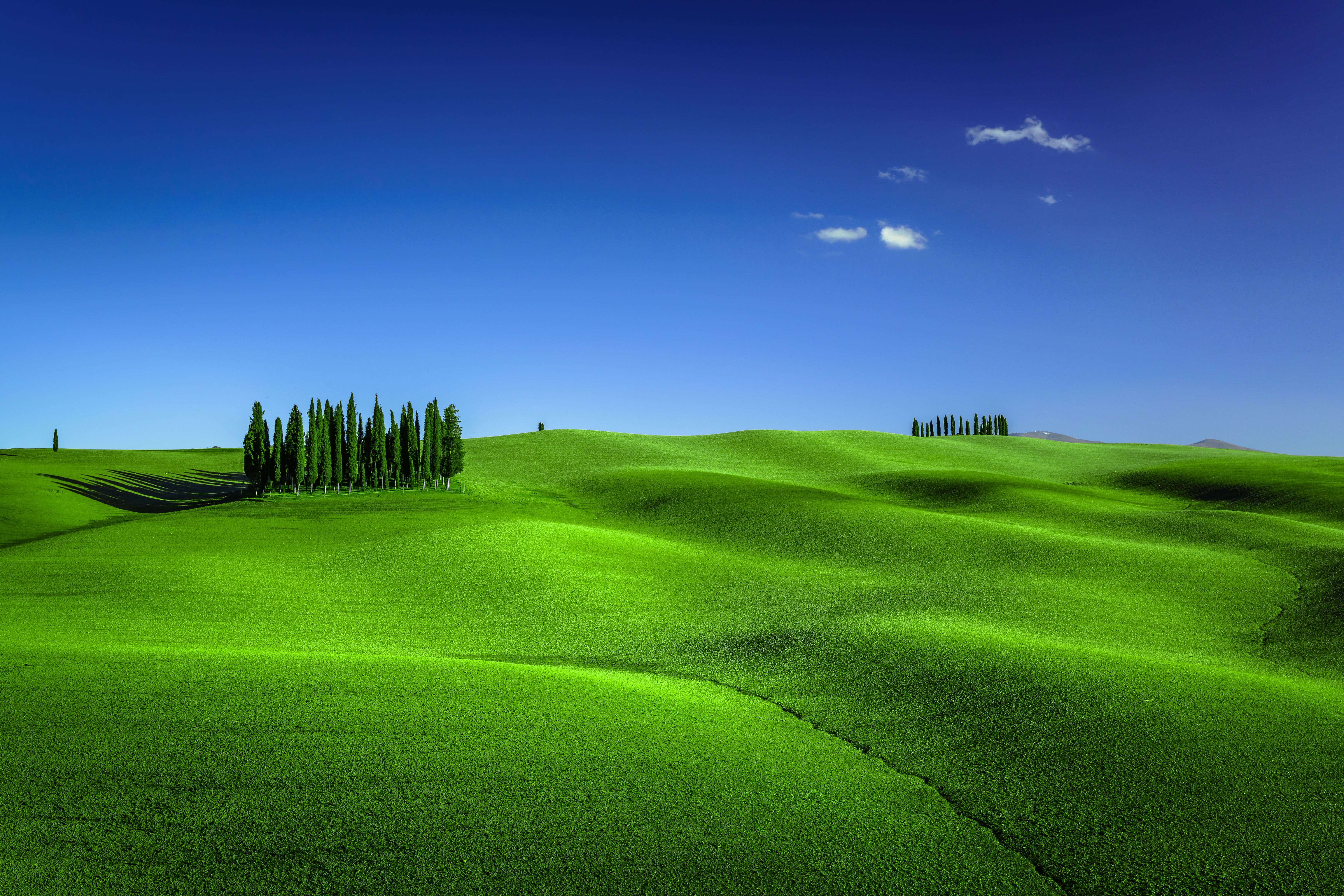 HD wallpaper, Tuscany, Landscape, Spring, Italy, Clear Sky, 5K, Green Meadow, Torrenieri, Blue Sky