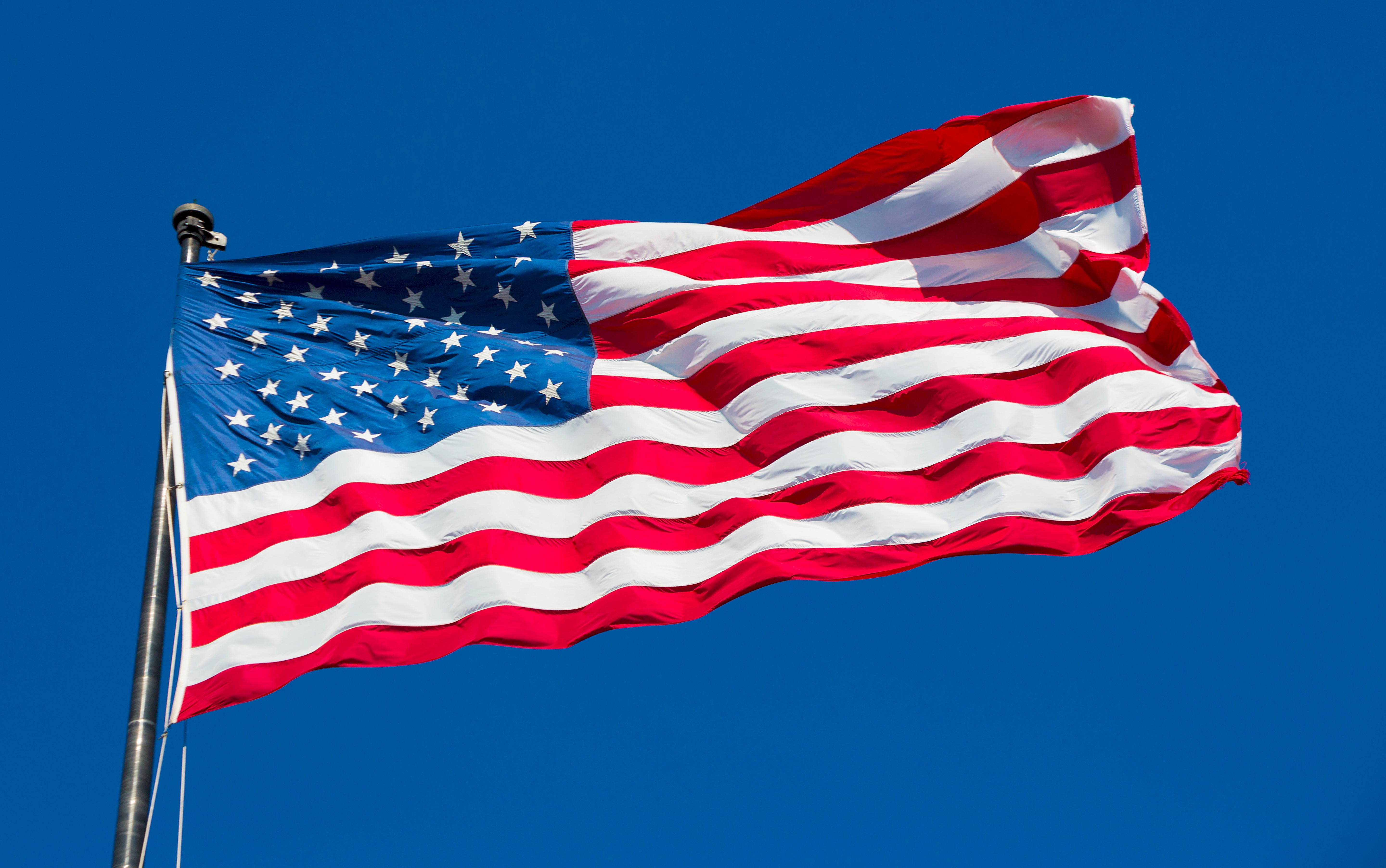 HD wallpaper, Flag Of Usa, Flag Of The United States, National Flag, 5K, American Flag, Blue Sky