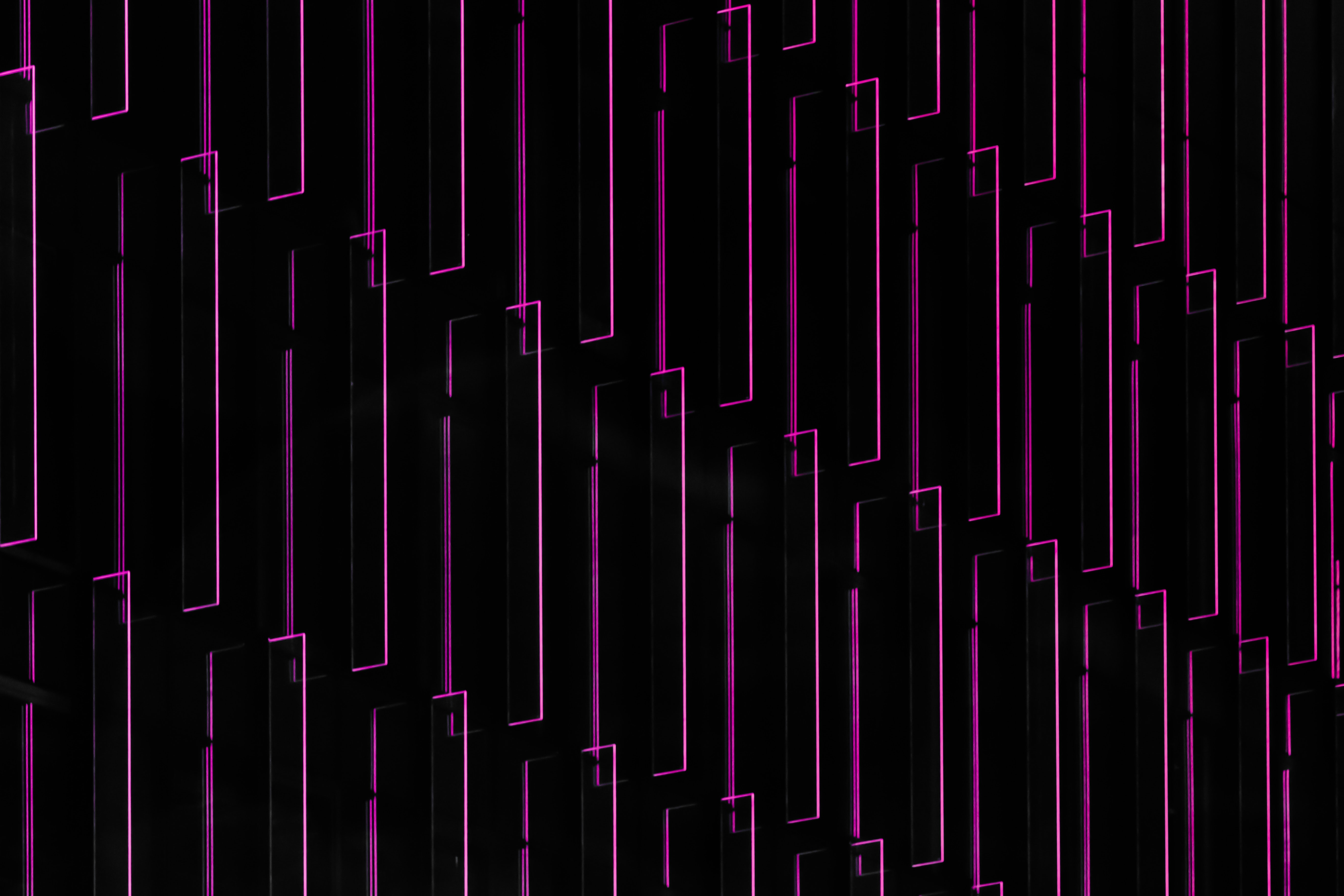 HD wallpaper, Black Background, 5K, Purple Light, Lines, Pattern, Illustration