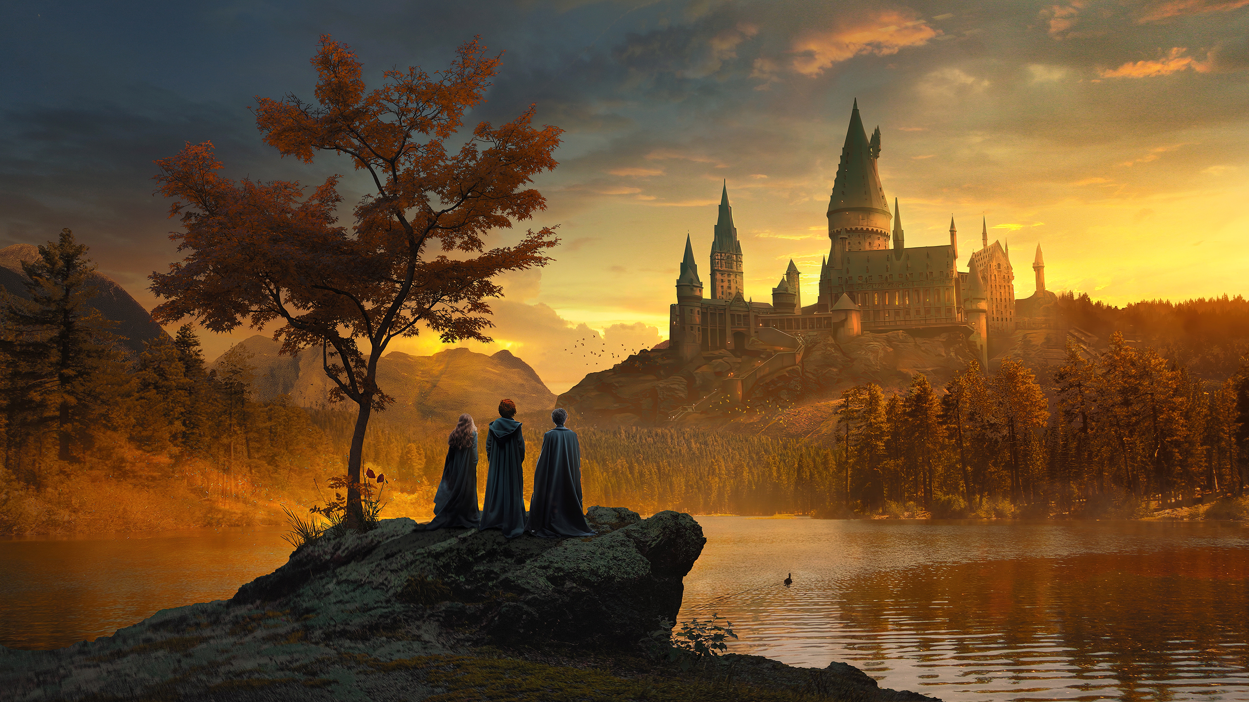 HD wallpaper, Harry Potter, 5K, Hogwarts, Hermione Granger, Ron Weasley