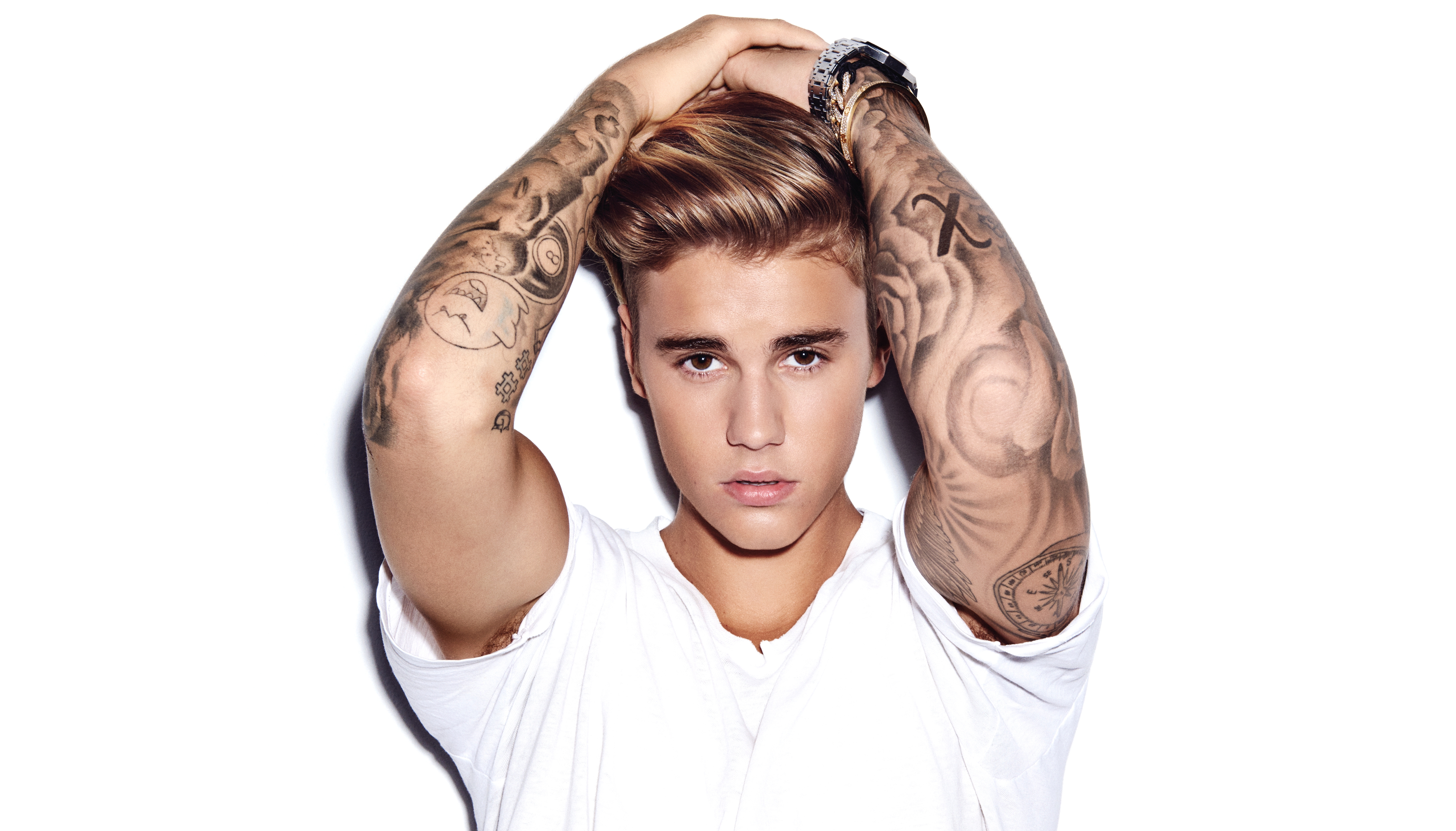 HD wallpaper, White Background, Justin Bieber, 5K, Pop Singer