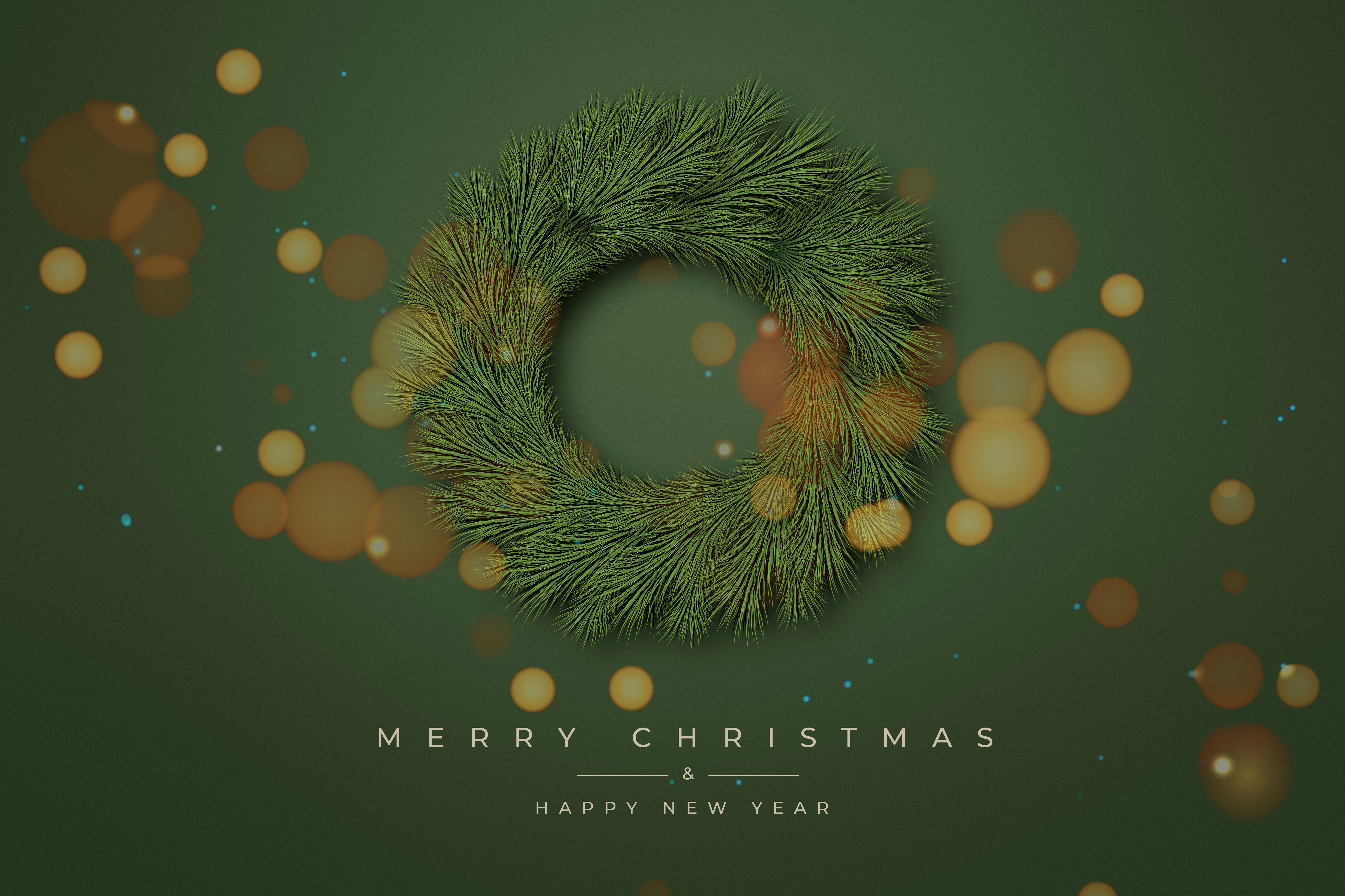 HD wallpaper, Sage Green, Navidad, Merry Christmas, Happy New Year, Green Background, Noel, Christmas Wreath, 5K, 8K