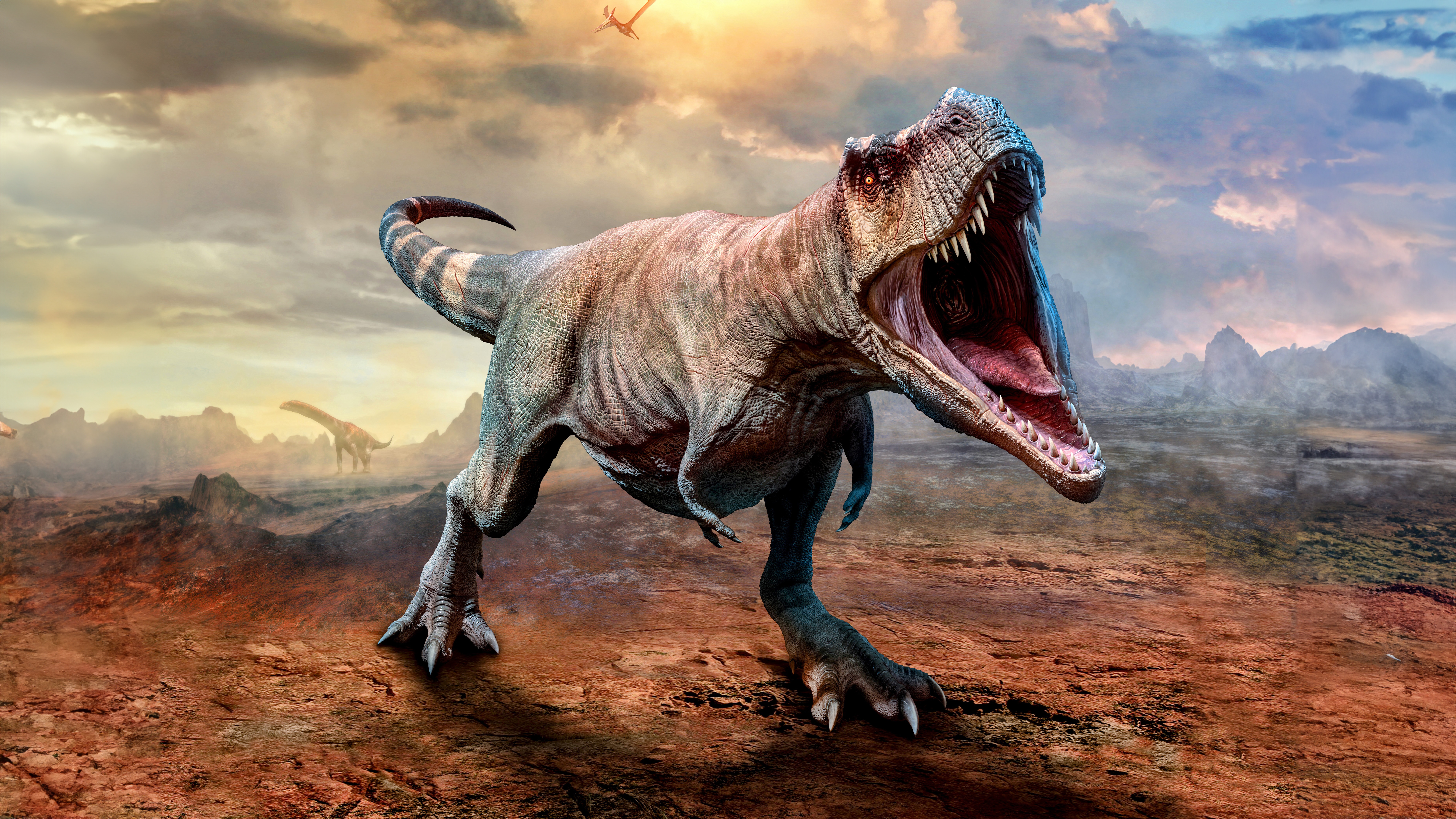 HD wallpaper, Dinosaur, T Rex, Tyrannosaurus, 5K, 8K