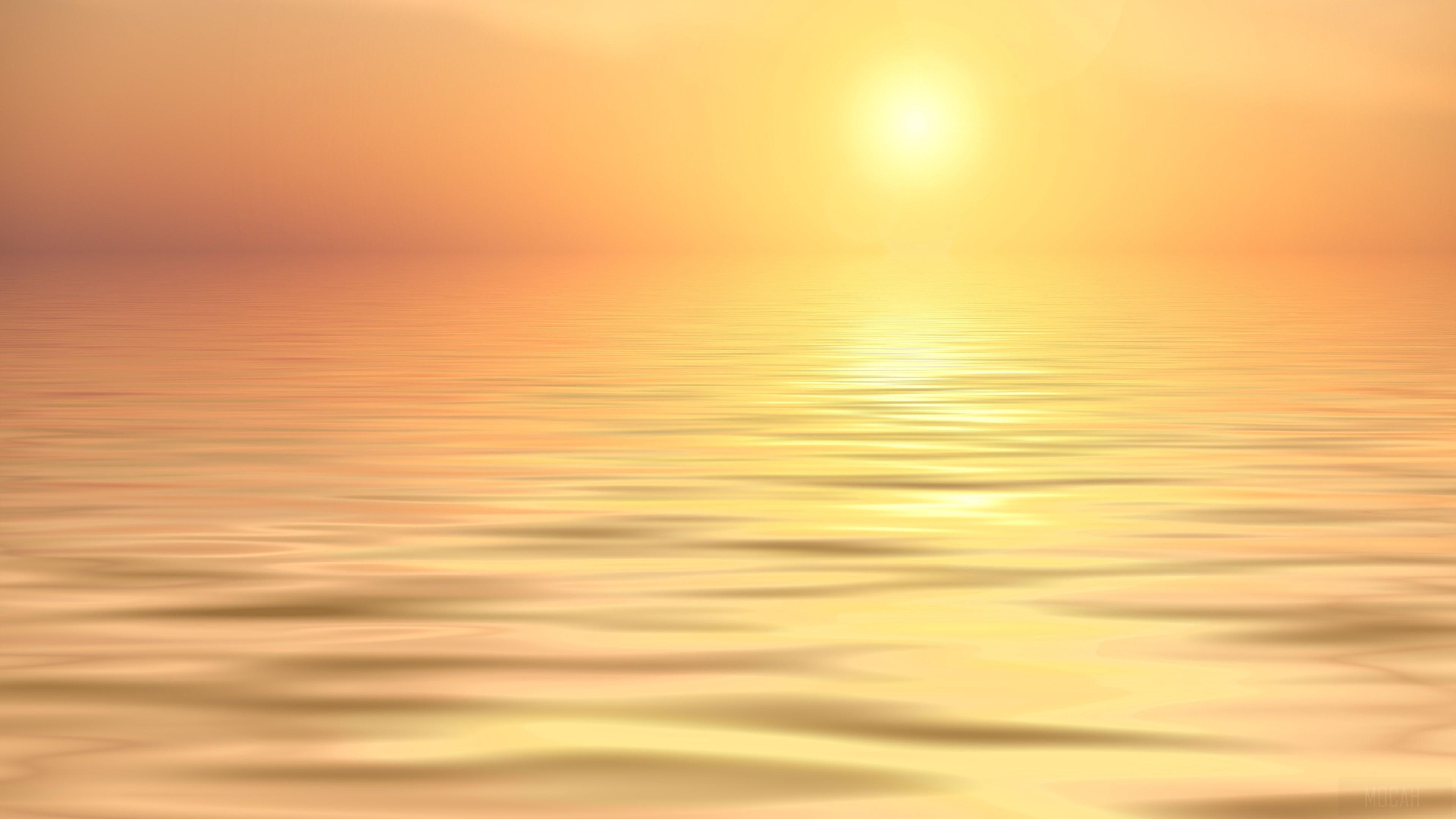 HD wallpaper, Abendstimmung Calm Sea Sunset 4K