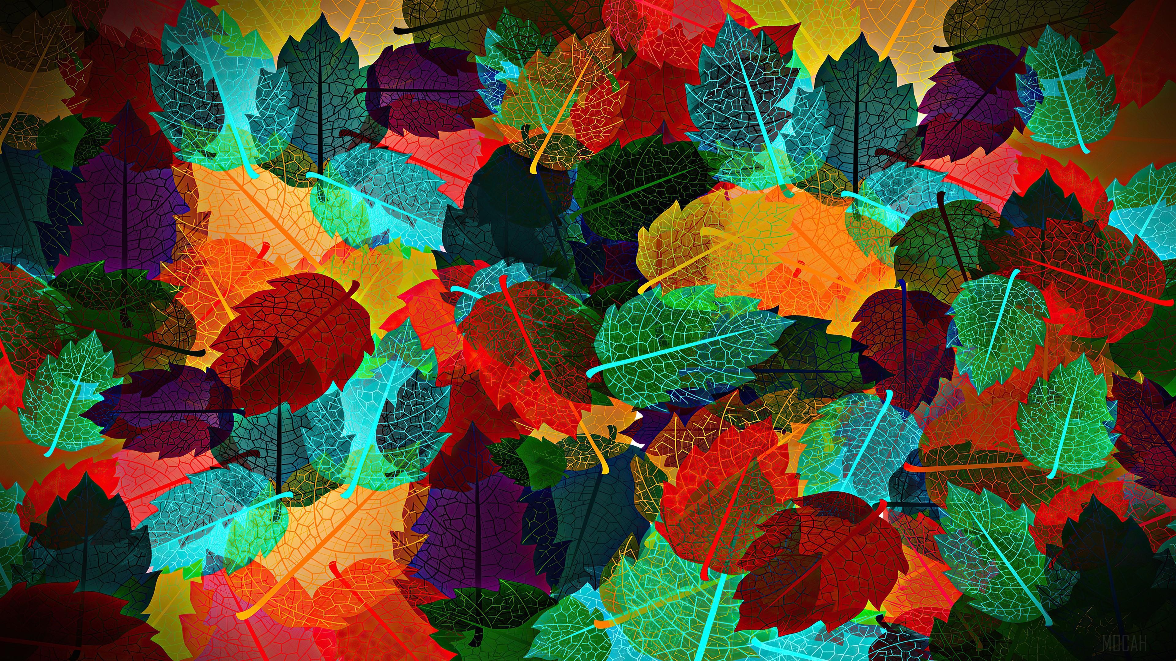 HD wallpaper, Abstract Autumn Leaves 4K