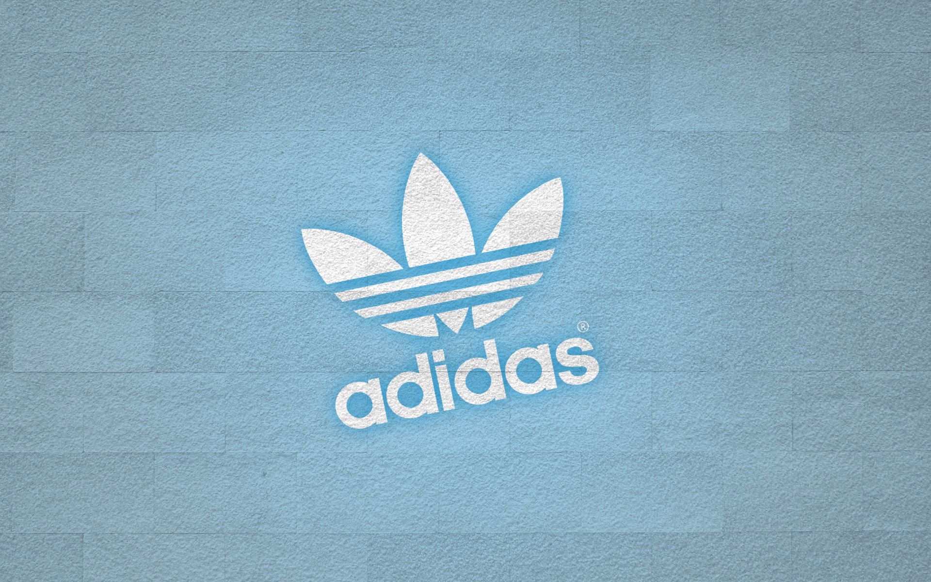 HD wallpaper, Wall, Blue, Logo, Adidas