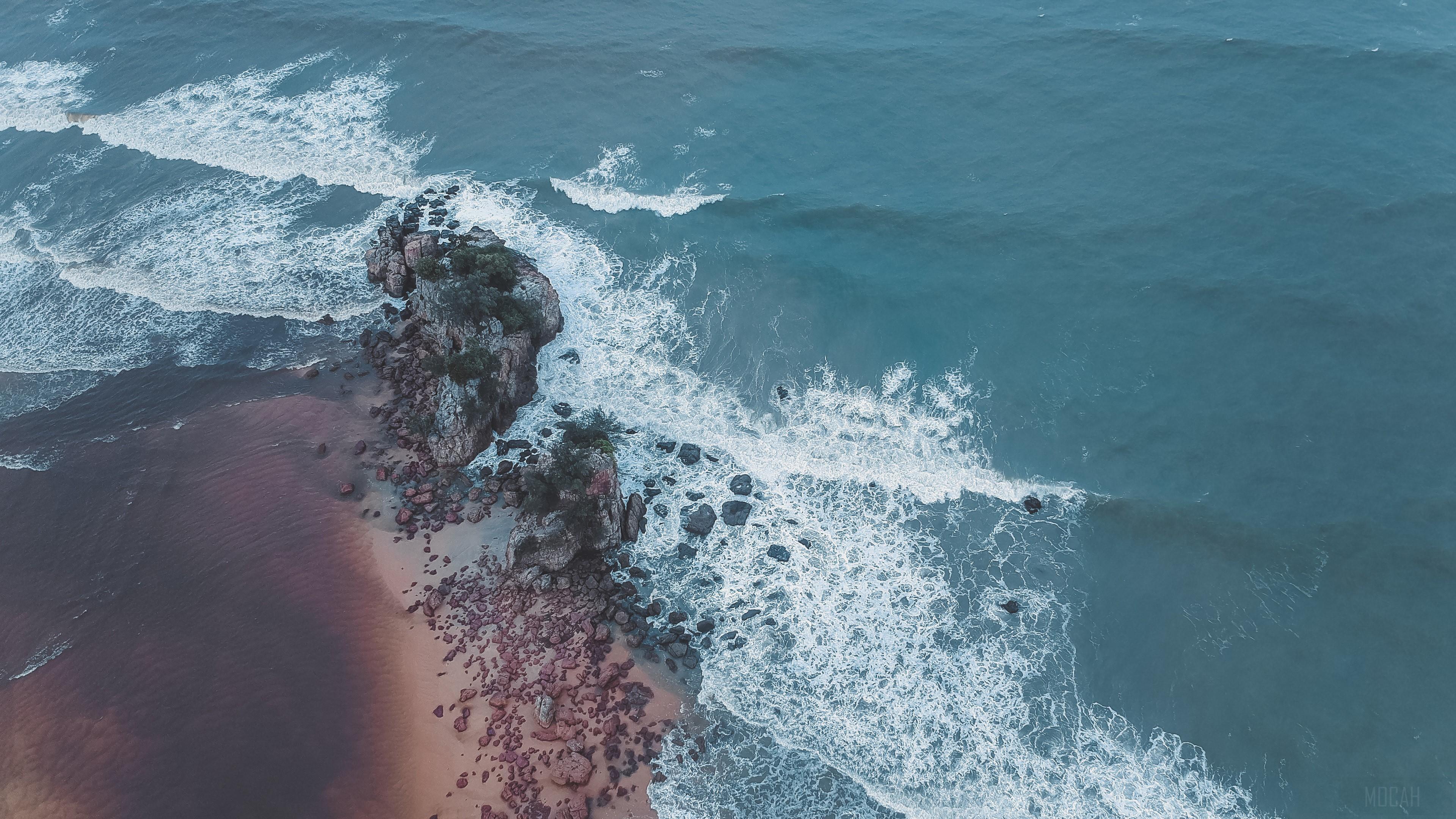 HD wallpaper, Aerial Shot Of Beach Seashore 4K