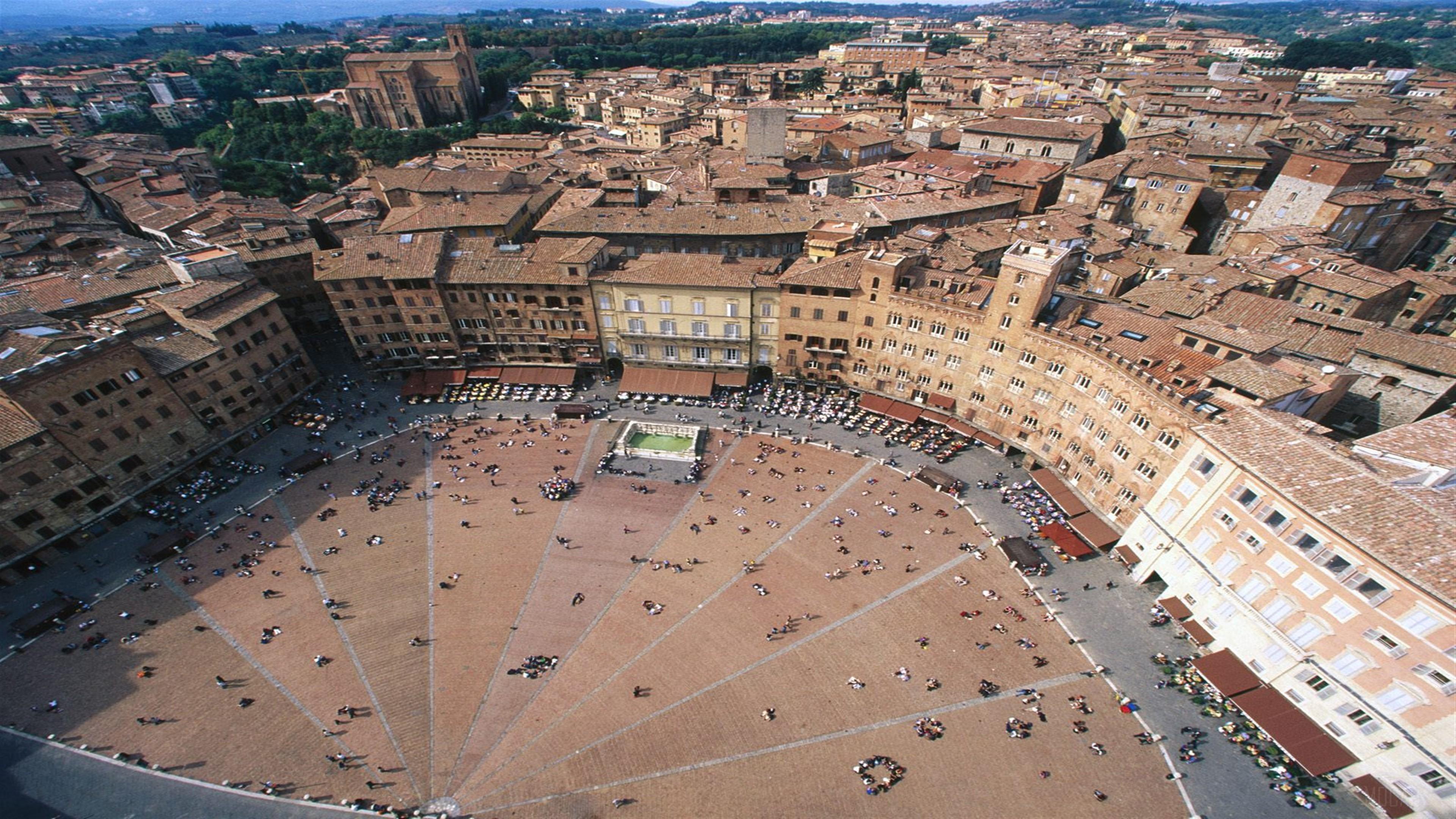 HD wallpaper, Aerial View Of Piazza Del Campo Italy 4K