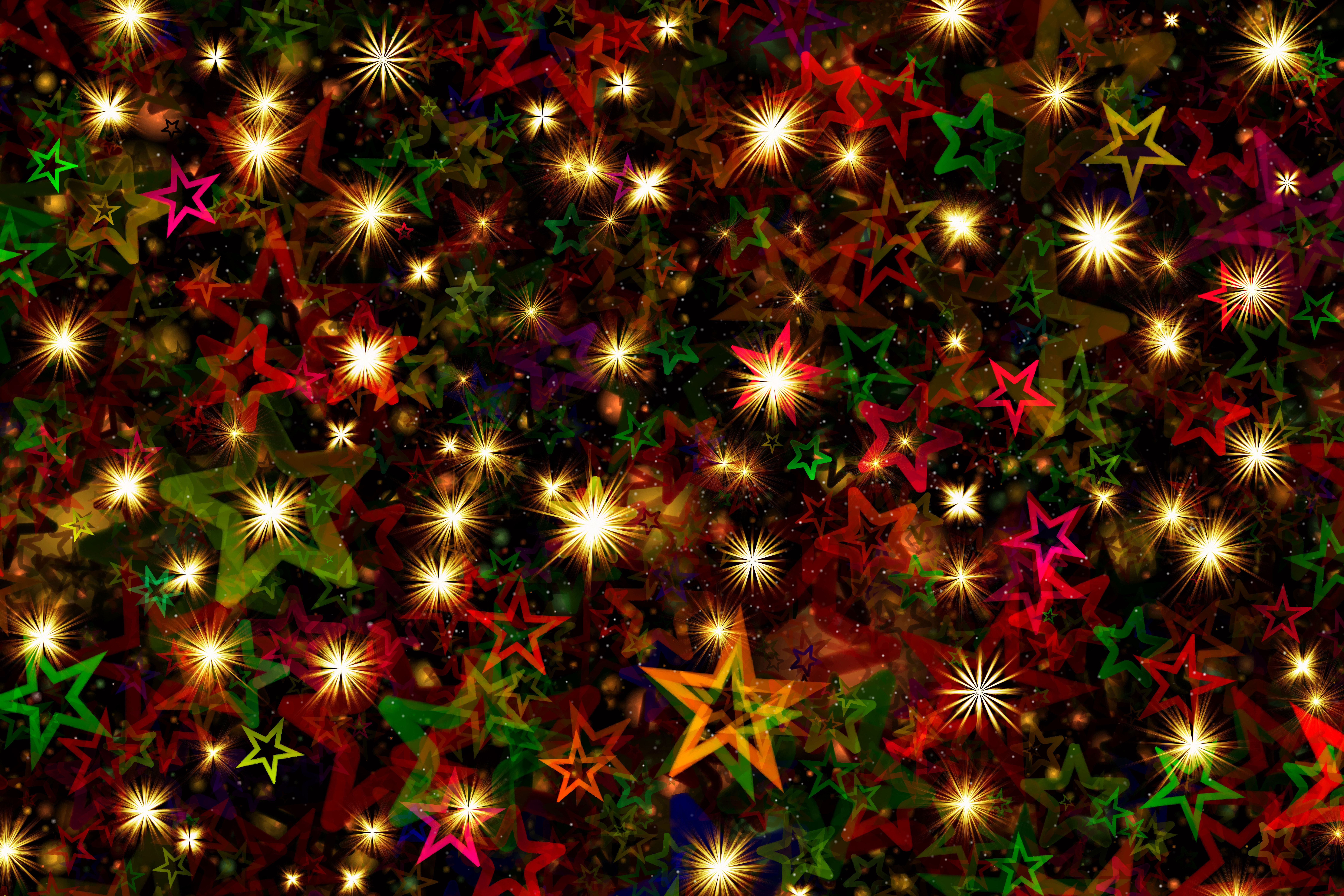 HD wallpaper, Colorful, Aesthetic, 5K, Glowing Lights, Christmas Decoration, Advent, 8K, Christmas Stars