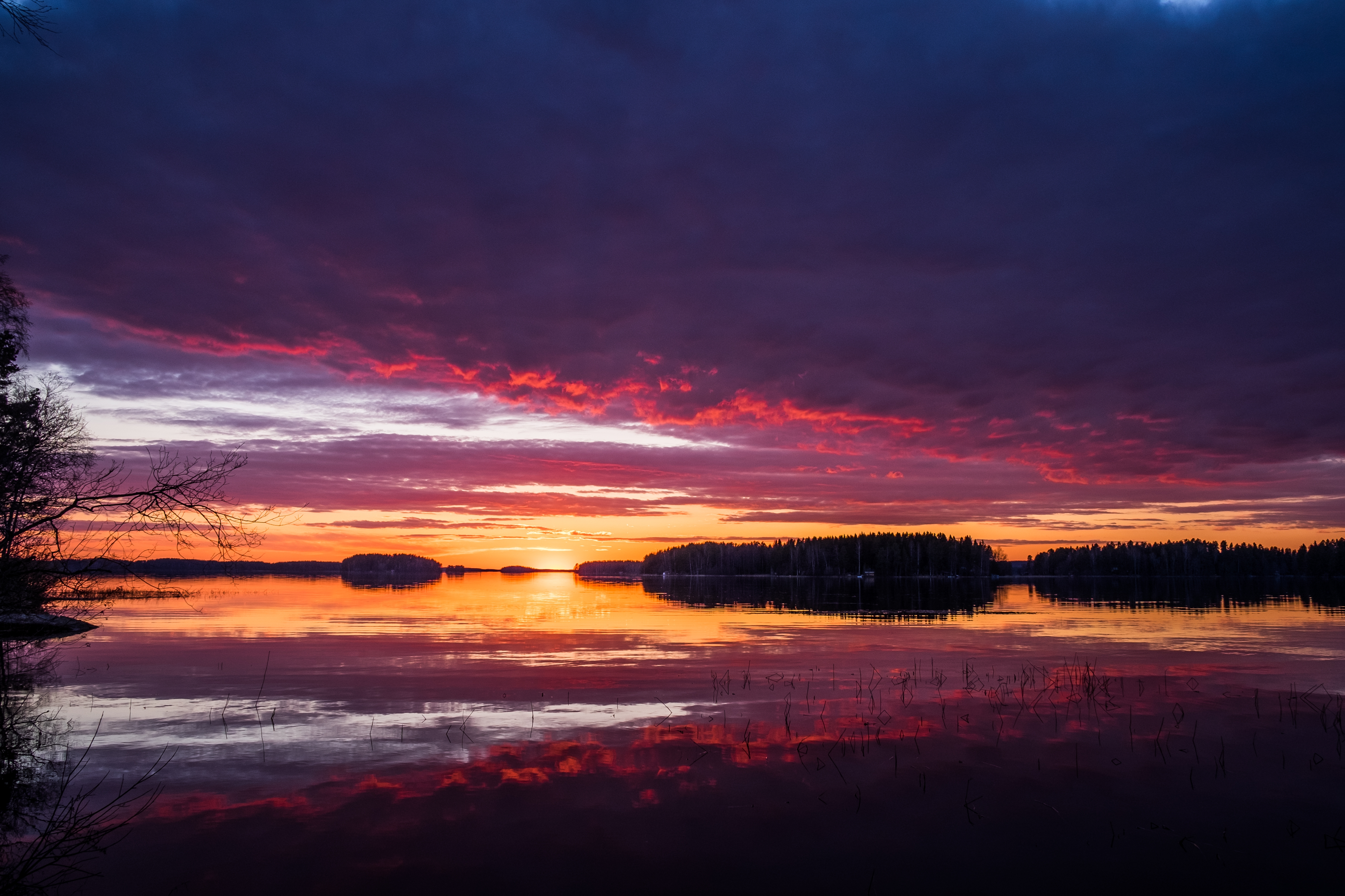 HD wallpaper, 5K, Scenic, Finland, Kallavesi Lake, Aesthetic, Sunset, Kuopio