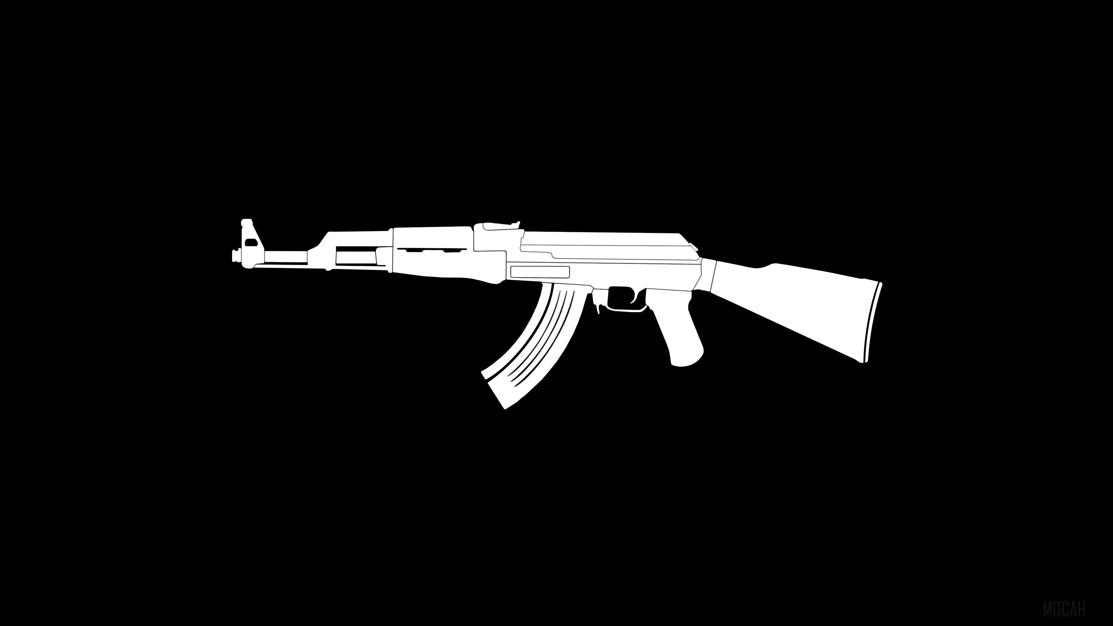 HD wallpaper, Ak47 Gun Weapon Minimalism 4K